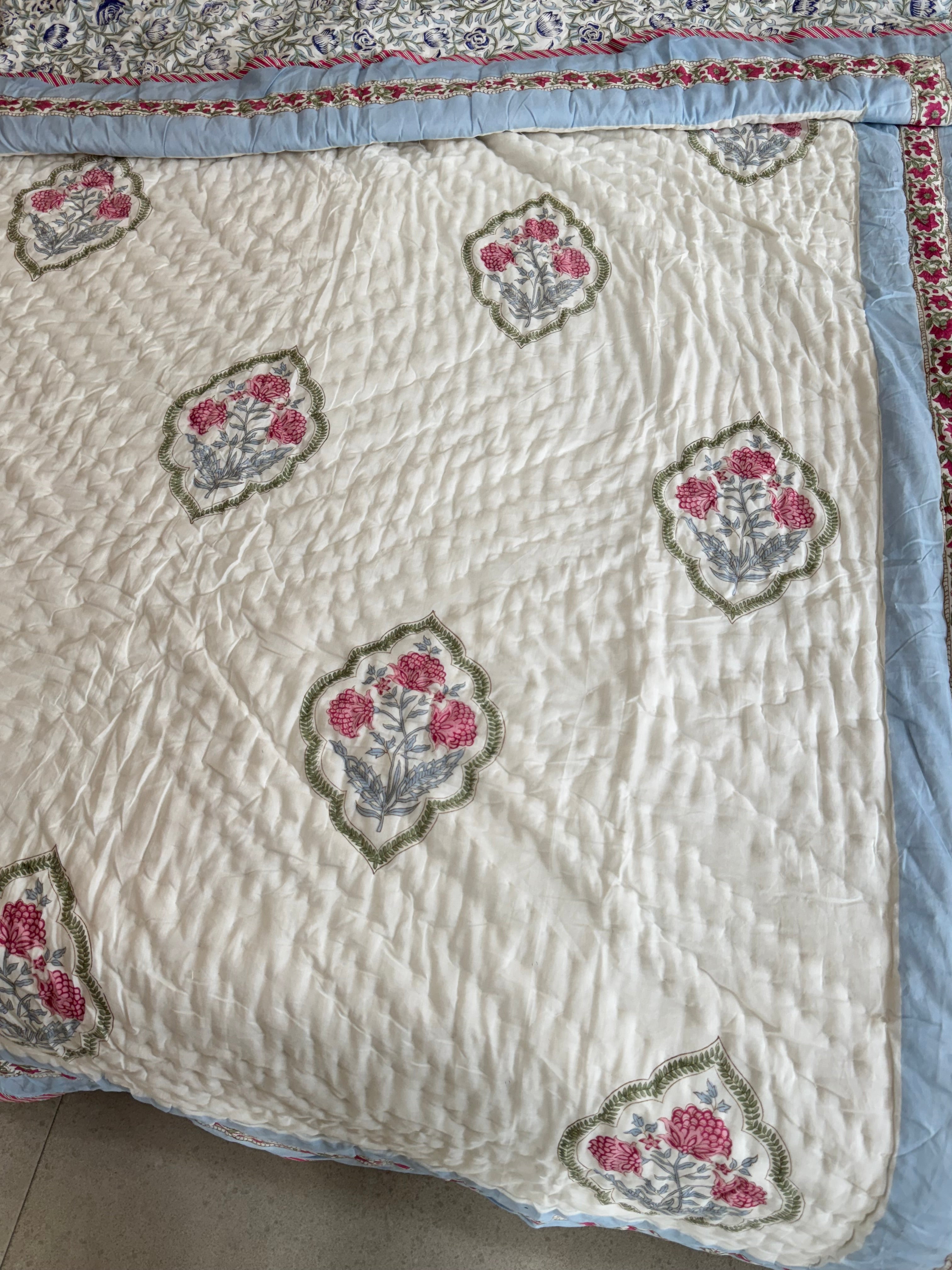 ZEHRA HANDBLOCK PRINTED SINGLE QUILT