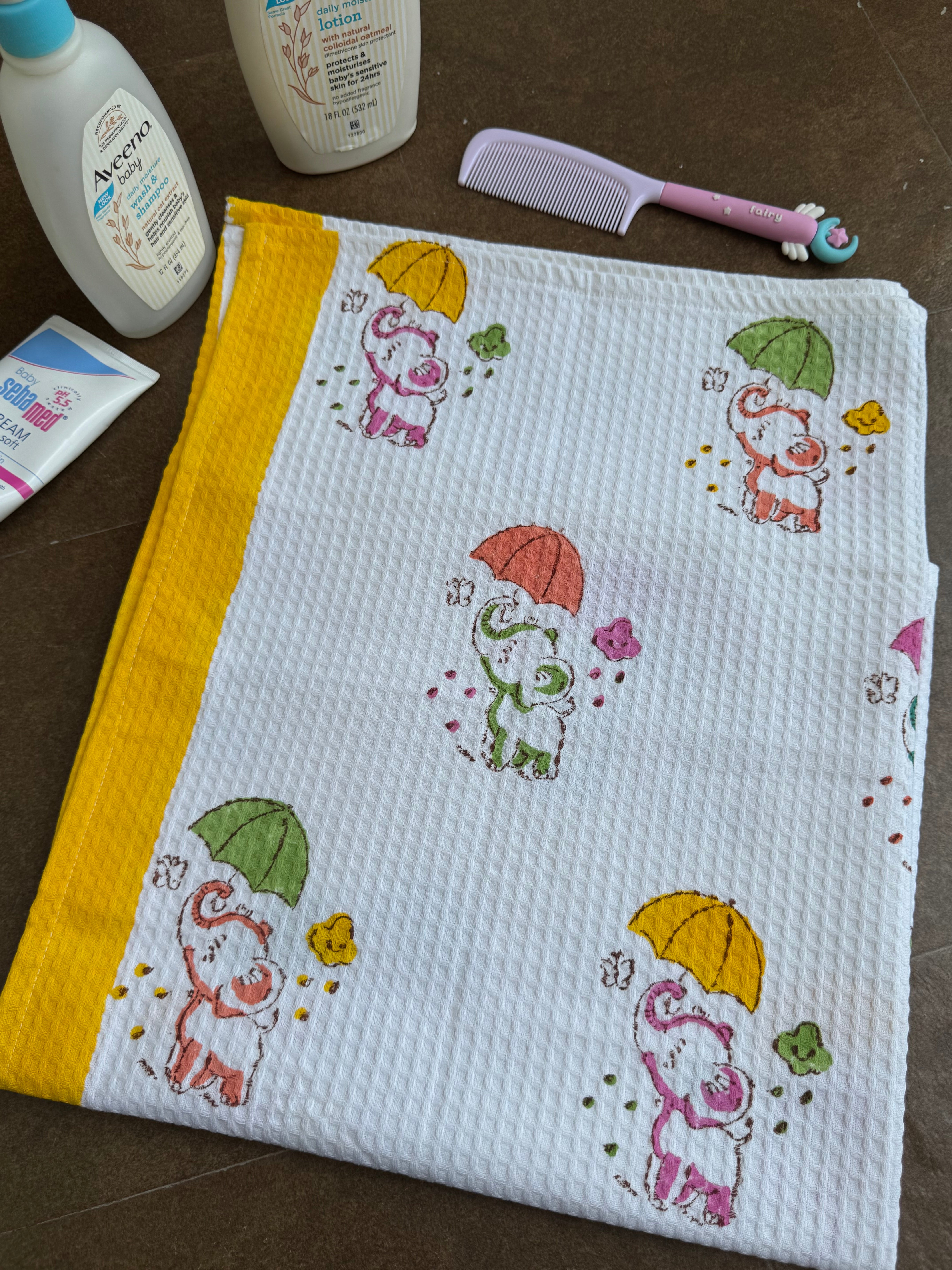 HAND BLOCK PRINTED KIDS BATH TOWEL