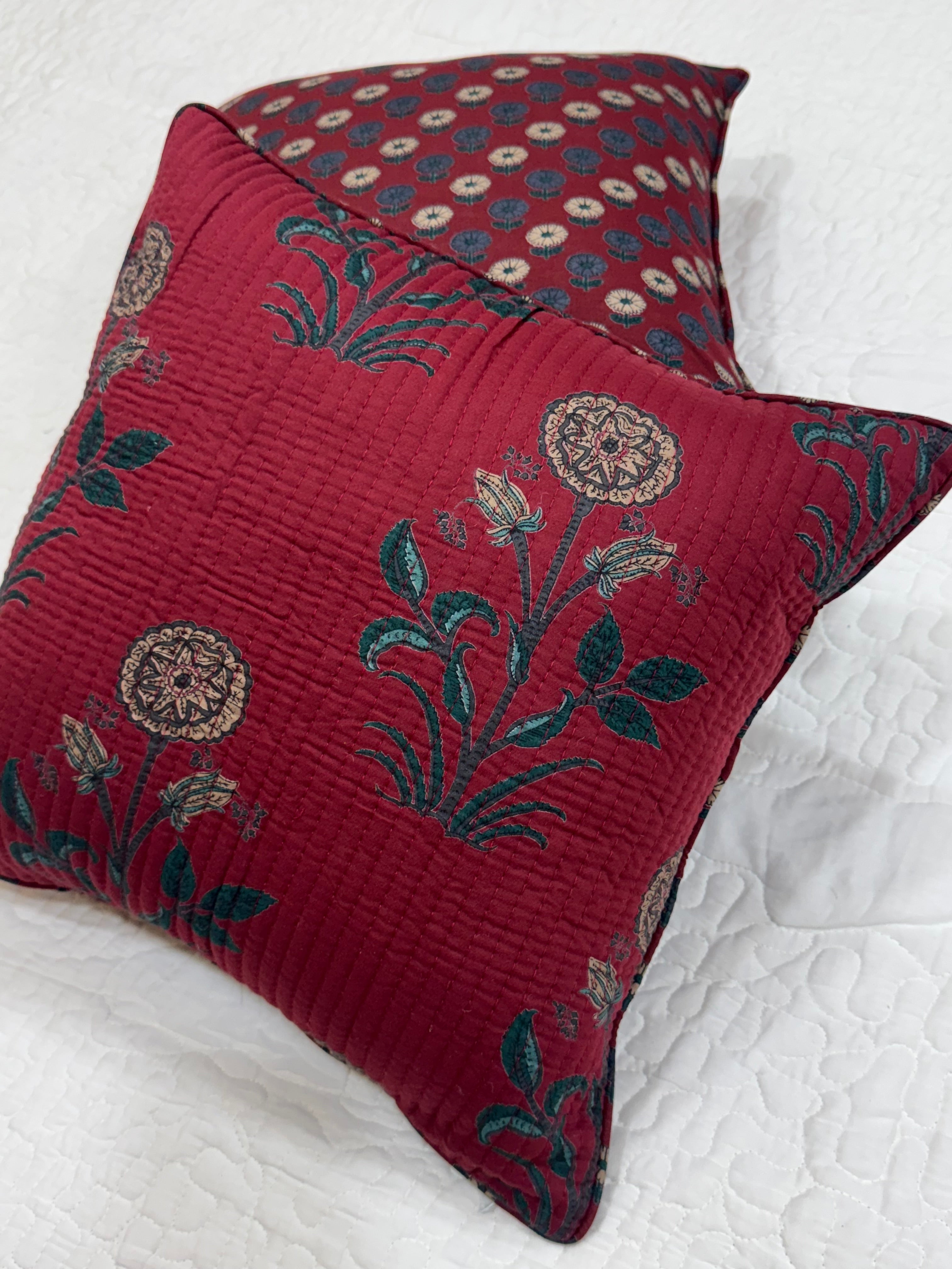 KANAK - SINGLE PIECE QUILTED 16 BY 16 INCHES CUSHION COVER