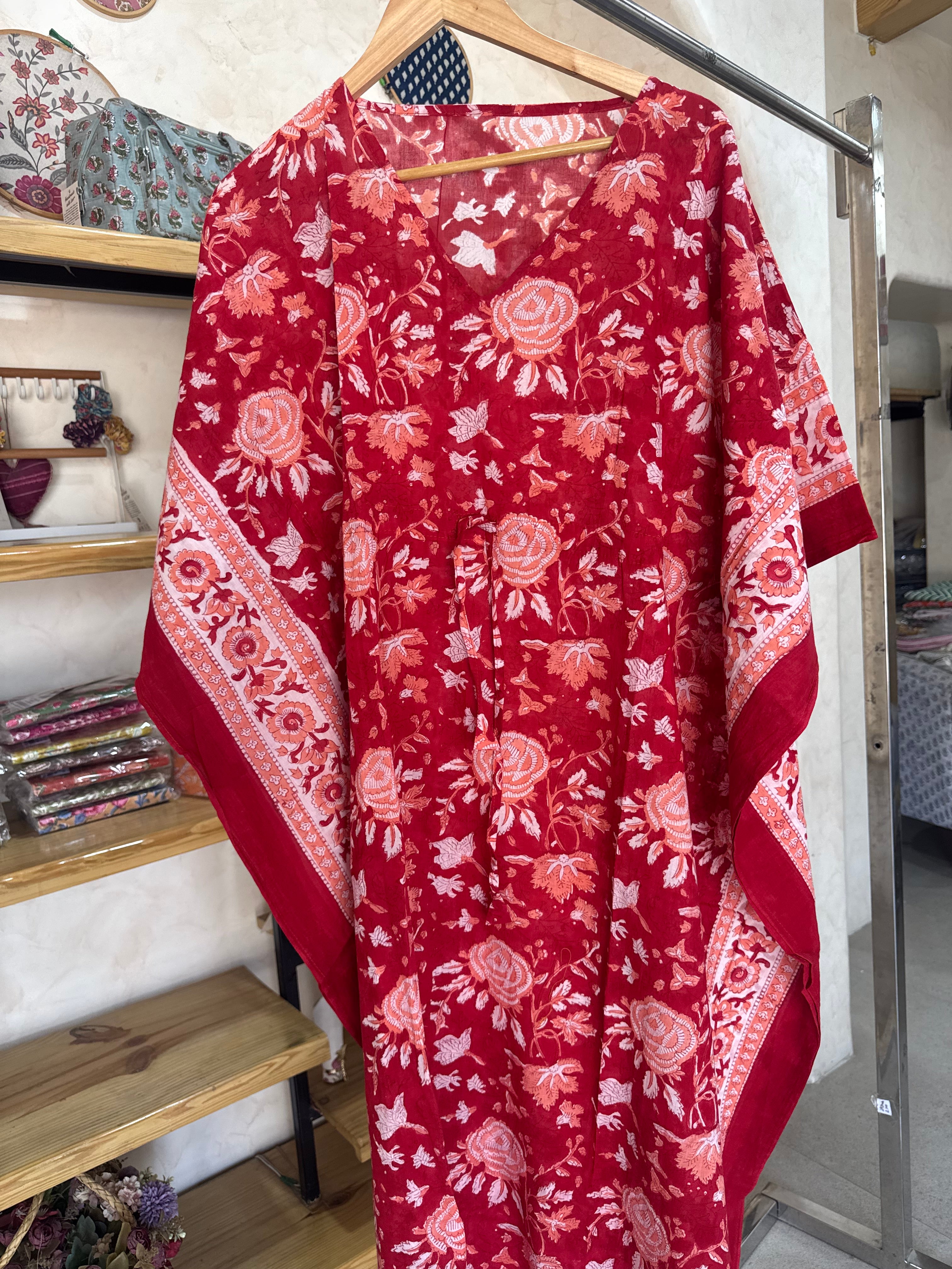 HANDBLOCK PRINTED LONG KAFTAN