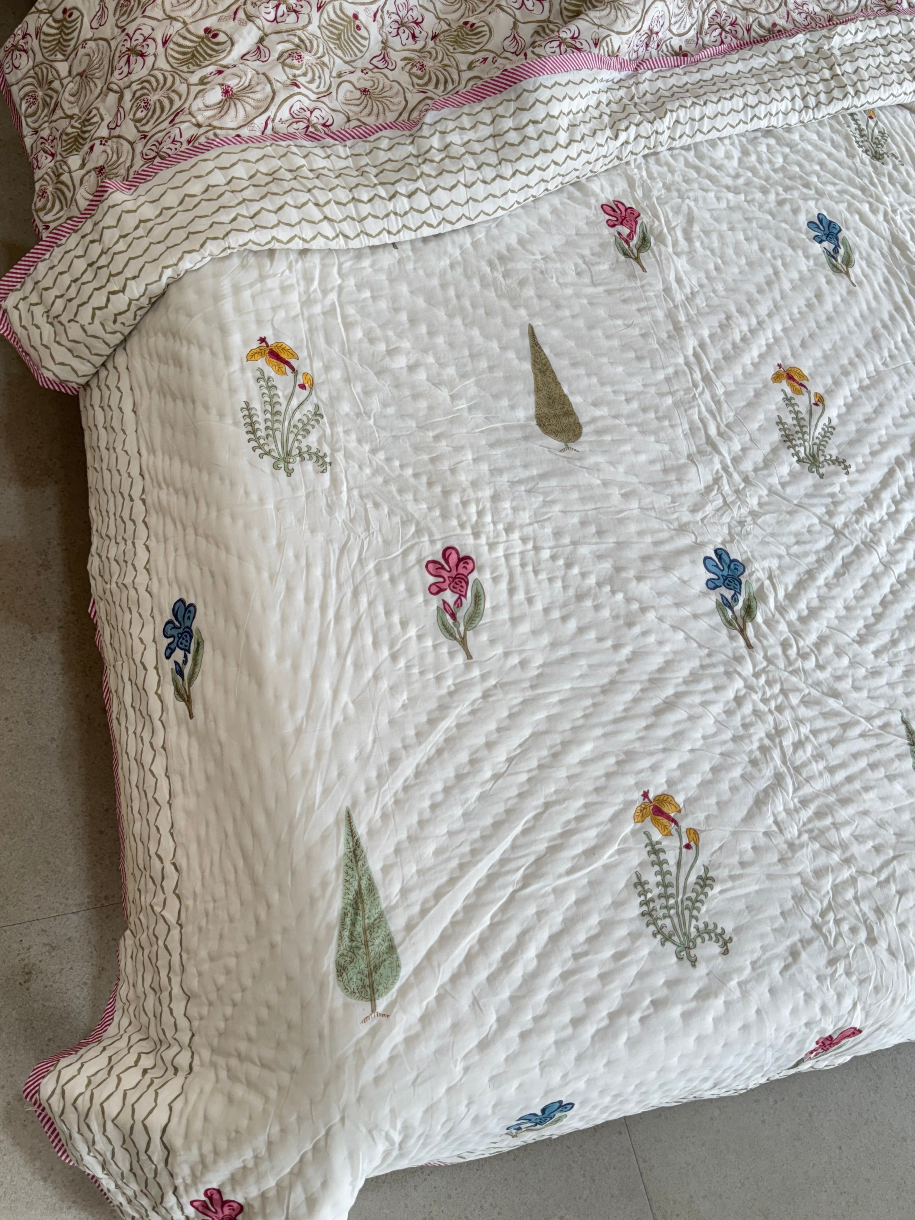 RAAHI HANDBLOCK PRINTED SINGLE QUILT