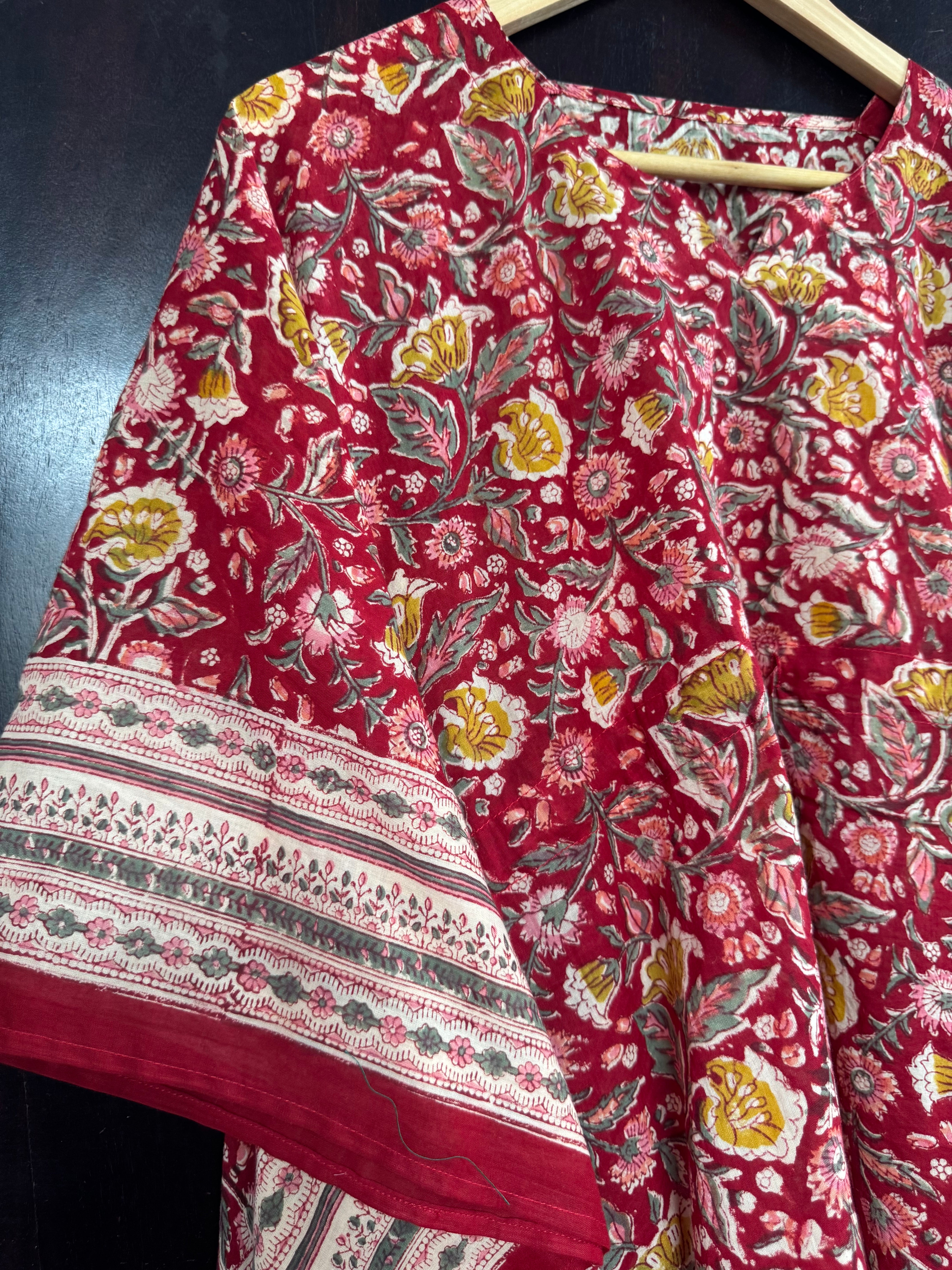 HANDBLOCK PRINTED SHORT KAFTAN