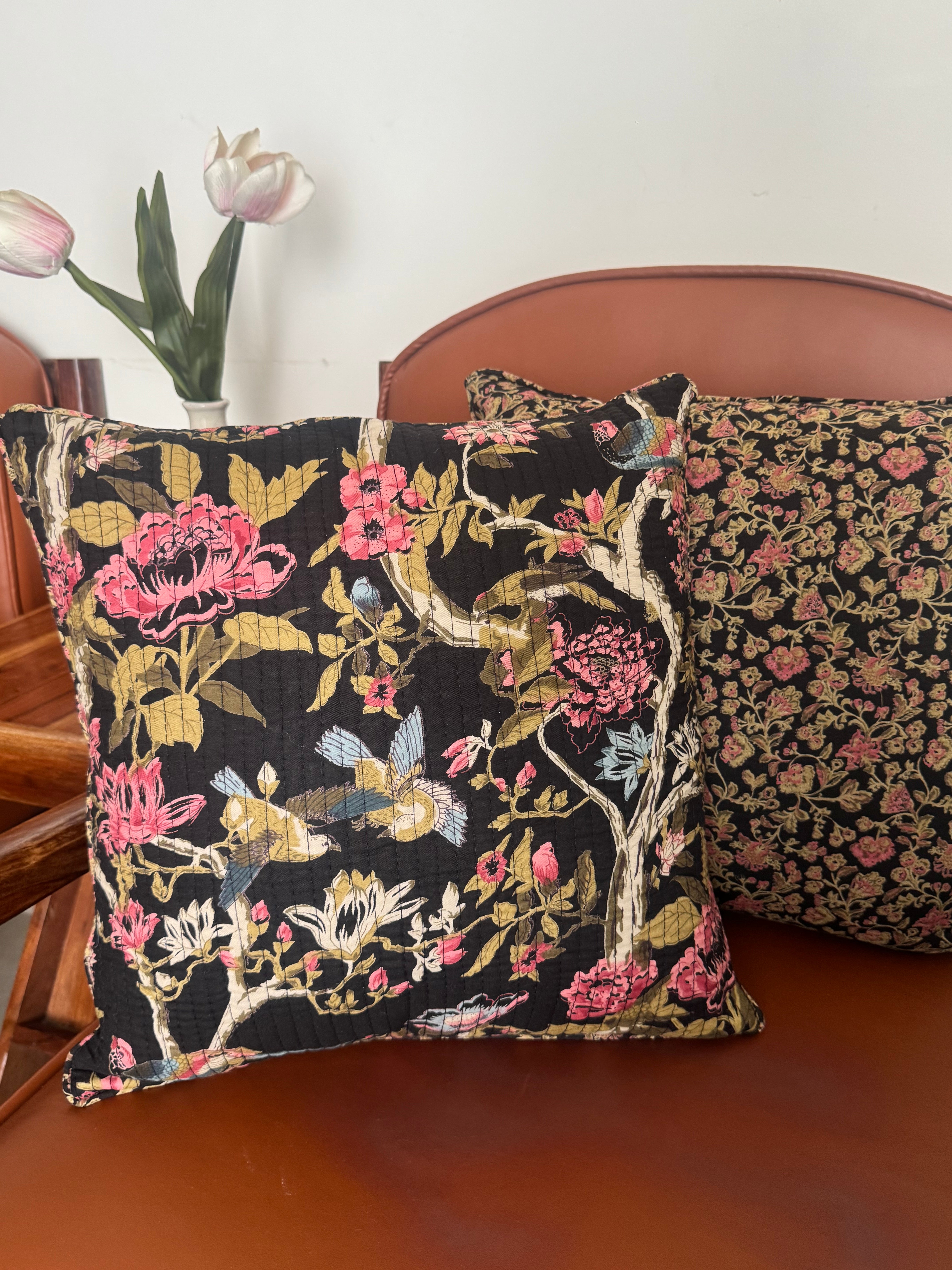 KANAK - SINGLE PIECE QUILTED 16 BY 16 INCHES CUSHION COVER