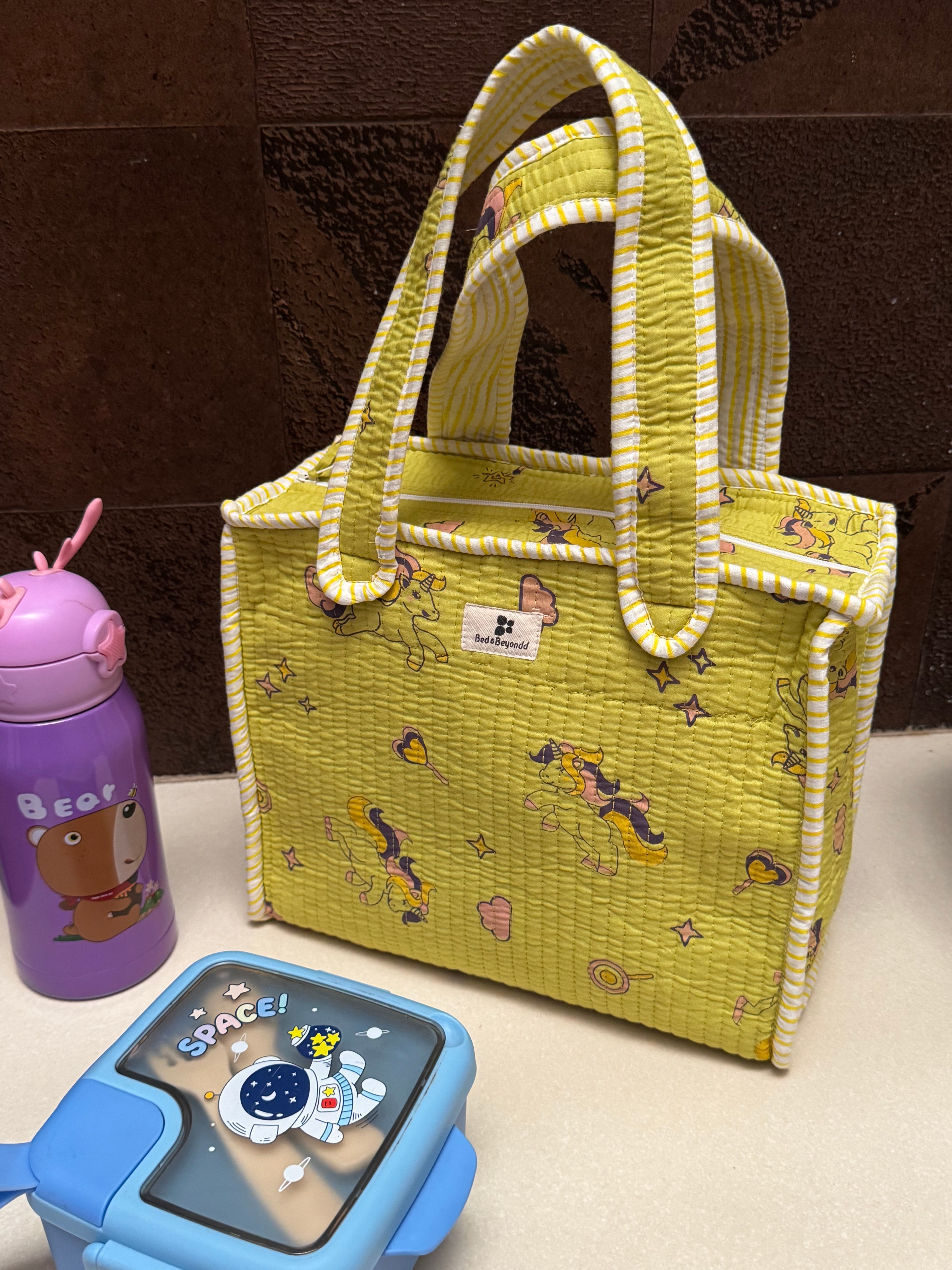 KIDS PRINT MINI TOTE BAG WITH ZIP