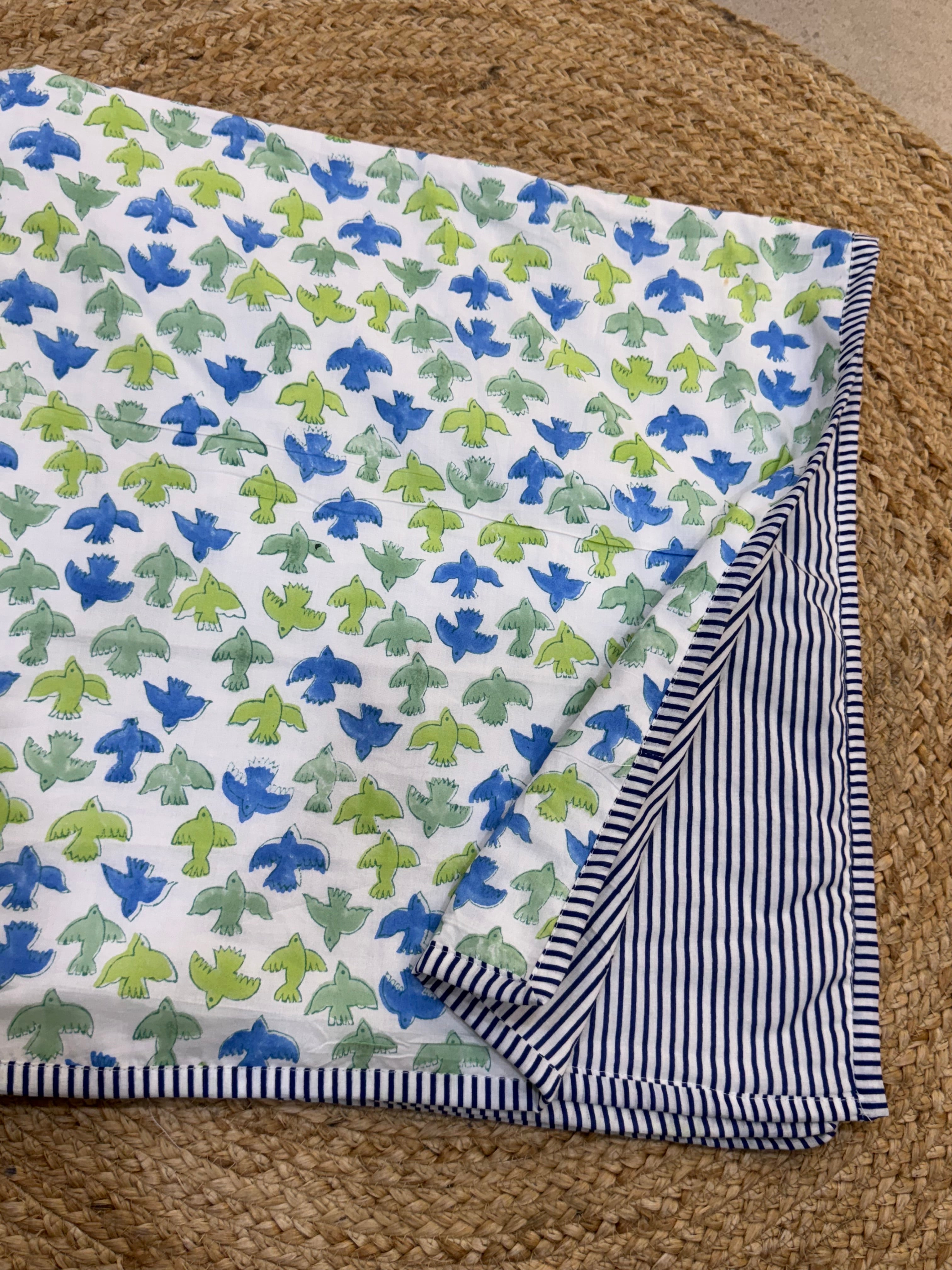 HAND BLOCK BLOCK PRINTED REVERSIBLE MULMUL BABY DOHAR