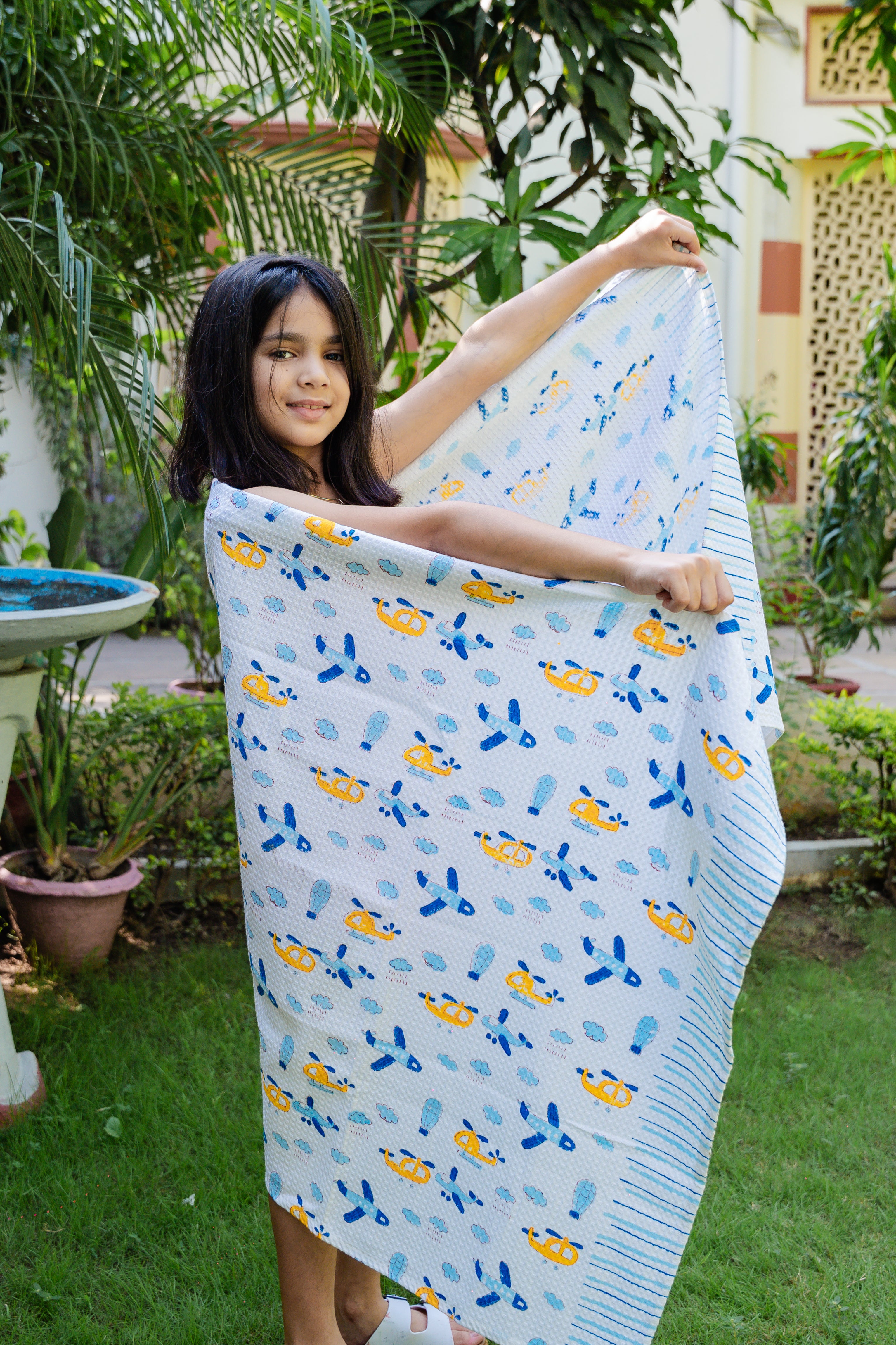 HAND BLOCK PRINTED KIDS BATH TOWEL