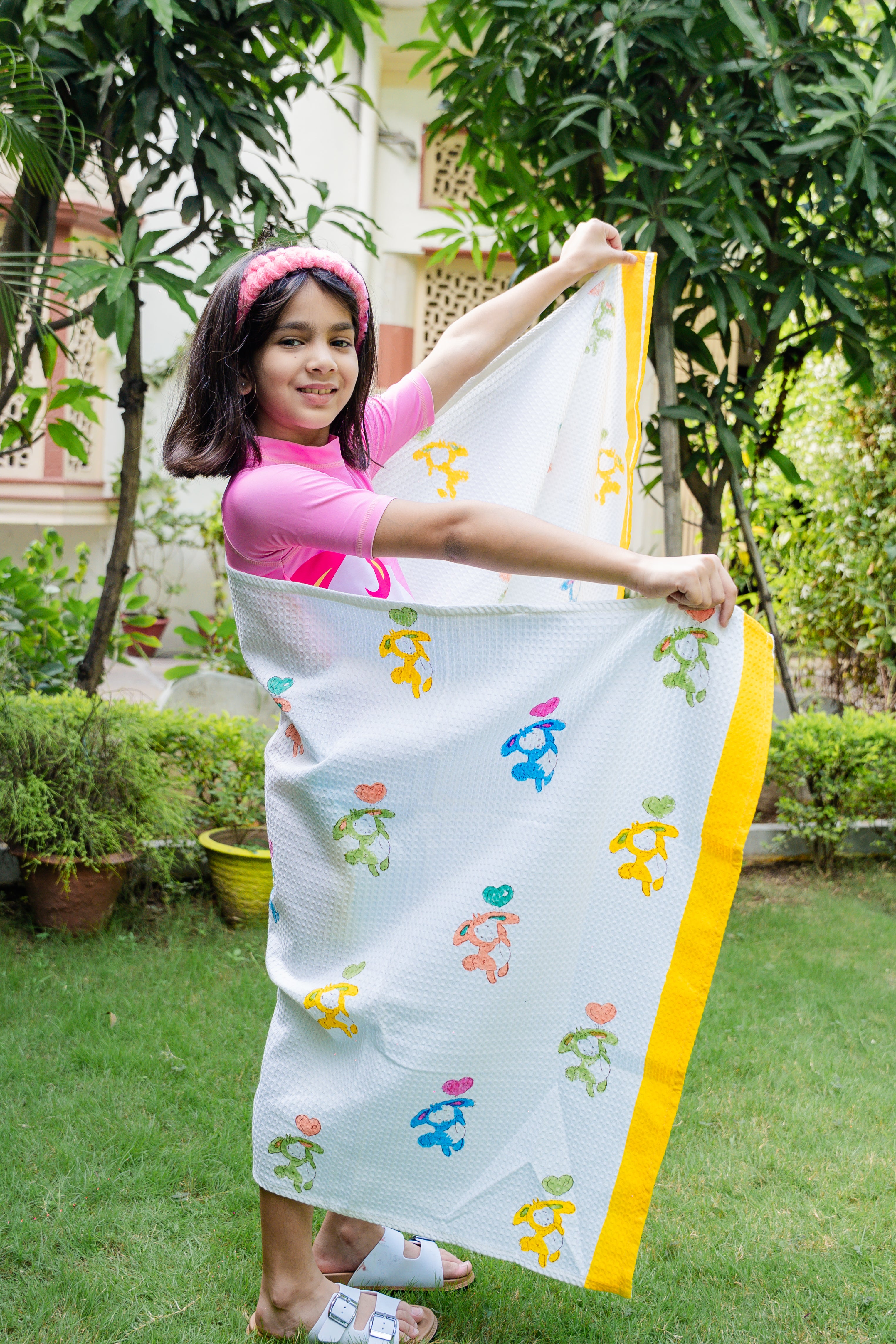 HAND BLOCK PRINTED KIDS BATH TOWEL