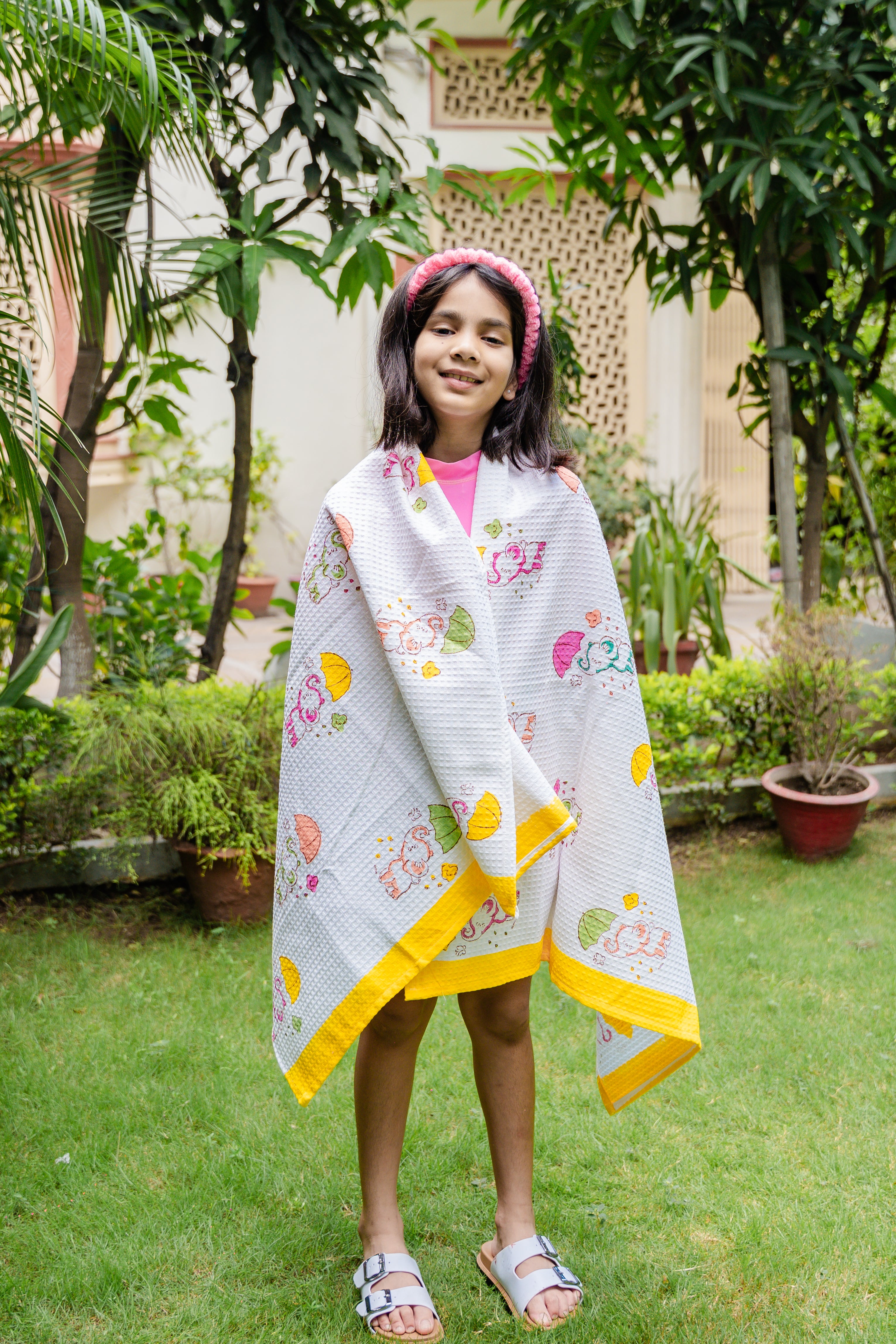 HAND BLOCK PRINTED KIDS BATH TOWEL