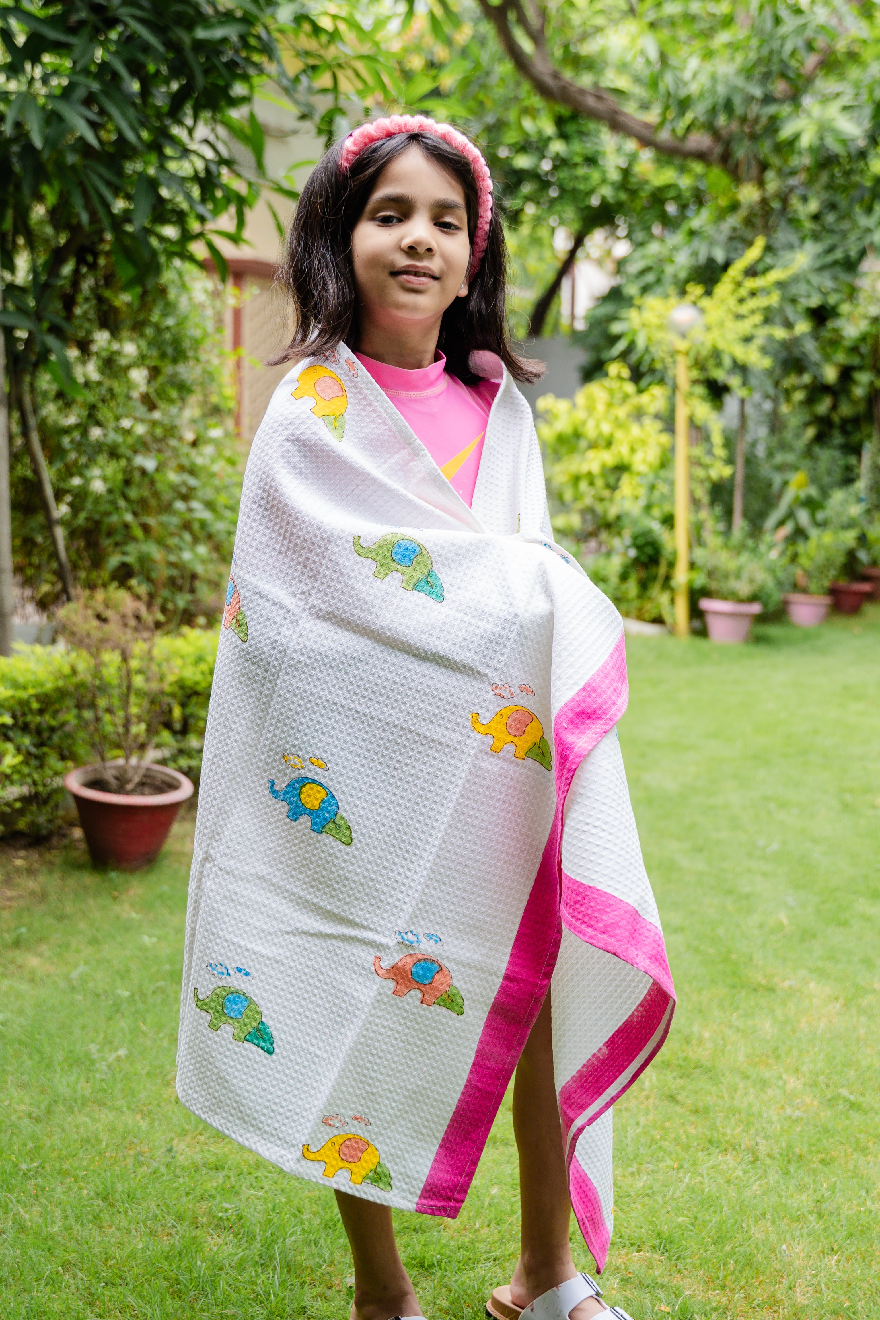 HAND BLOCK PRINTED KIDS BATH TOWEL