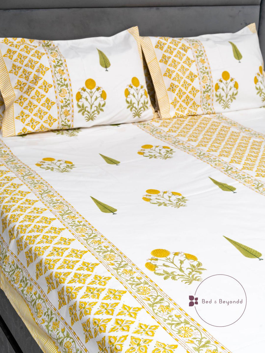 MARIGOLD BEDSHEET WITH ONE PILLOW COVER