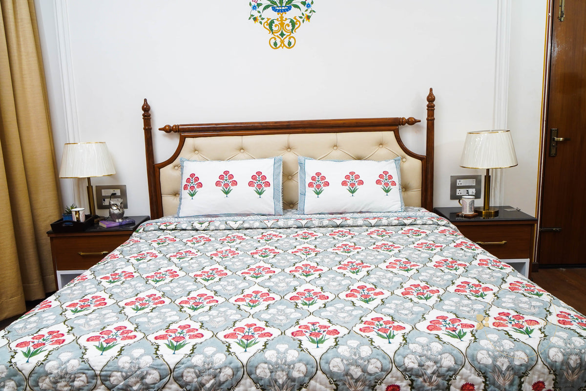 BEAUTY OF NATURE HAND BLOCK PRINTED BEDDING SET