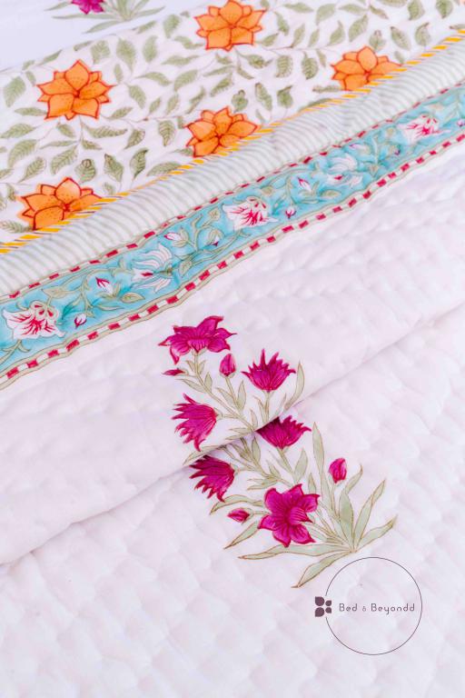 RAMYA HANDBLOCK PRINTED SINGLE QUILT