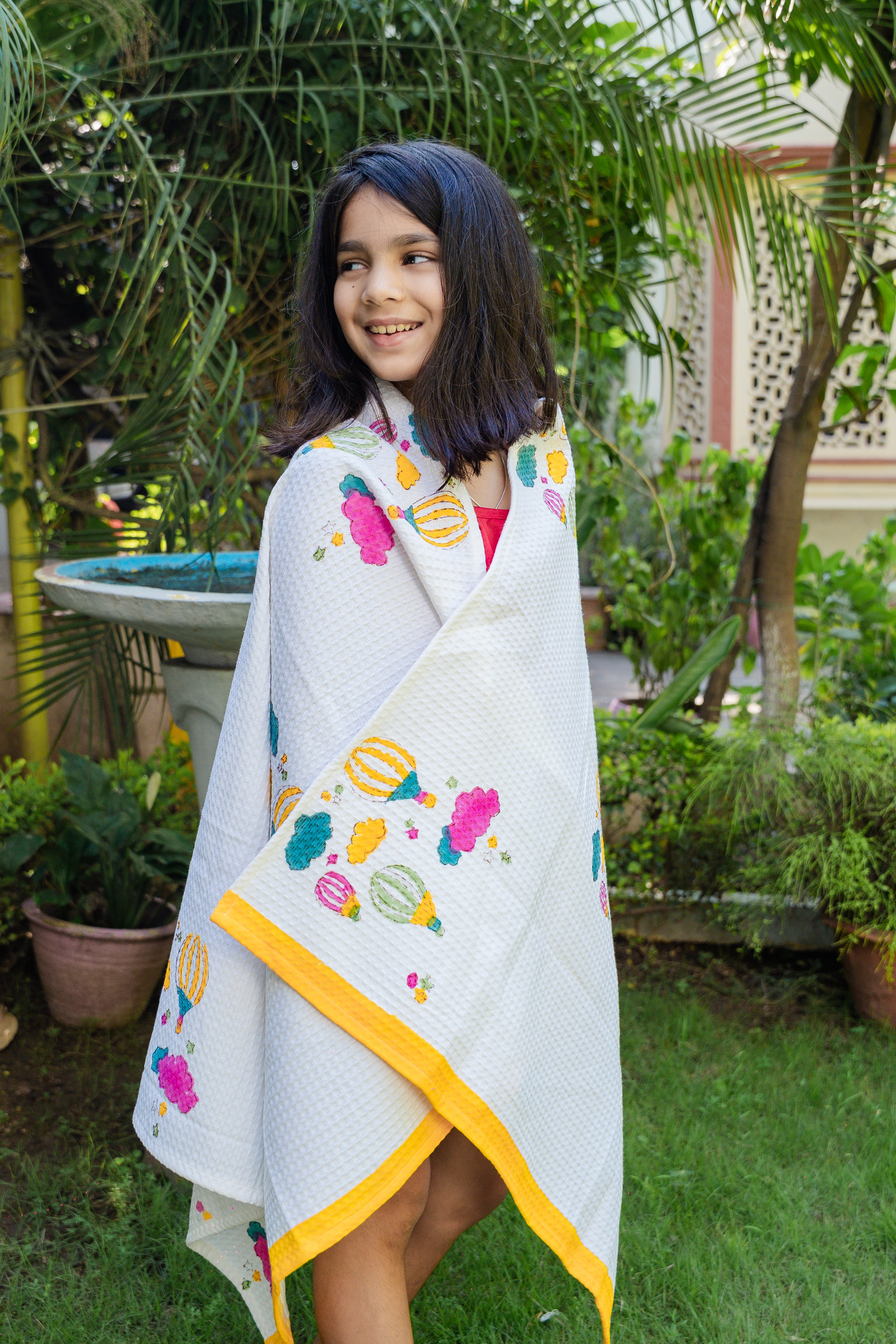 HAND BLOCK PRINTED KIDS BATH TOWEL