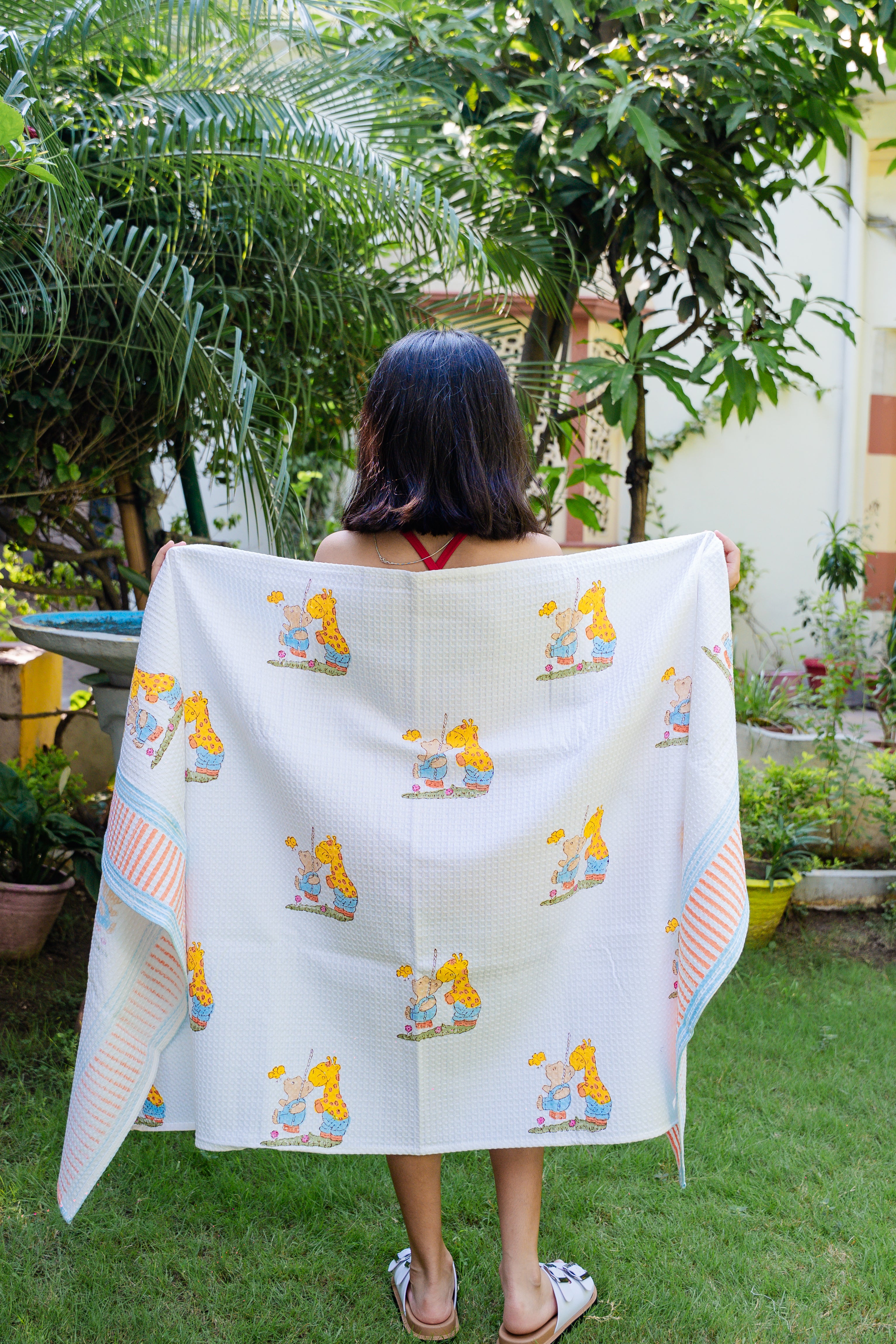 HAND BLOCK PRINTED KIDS BATH TOWEL