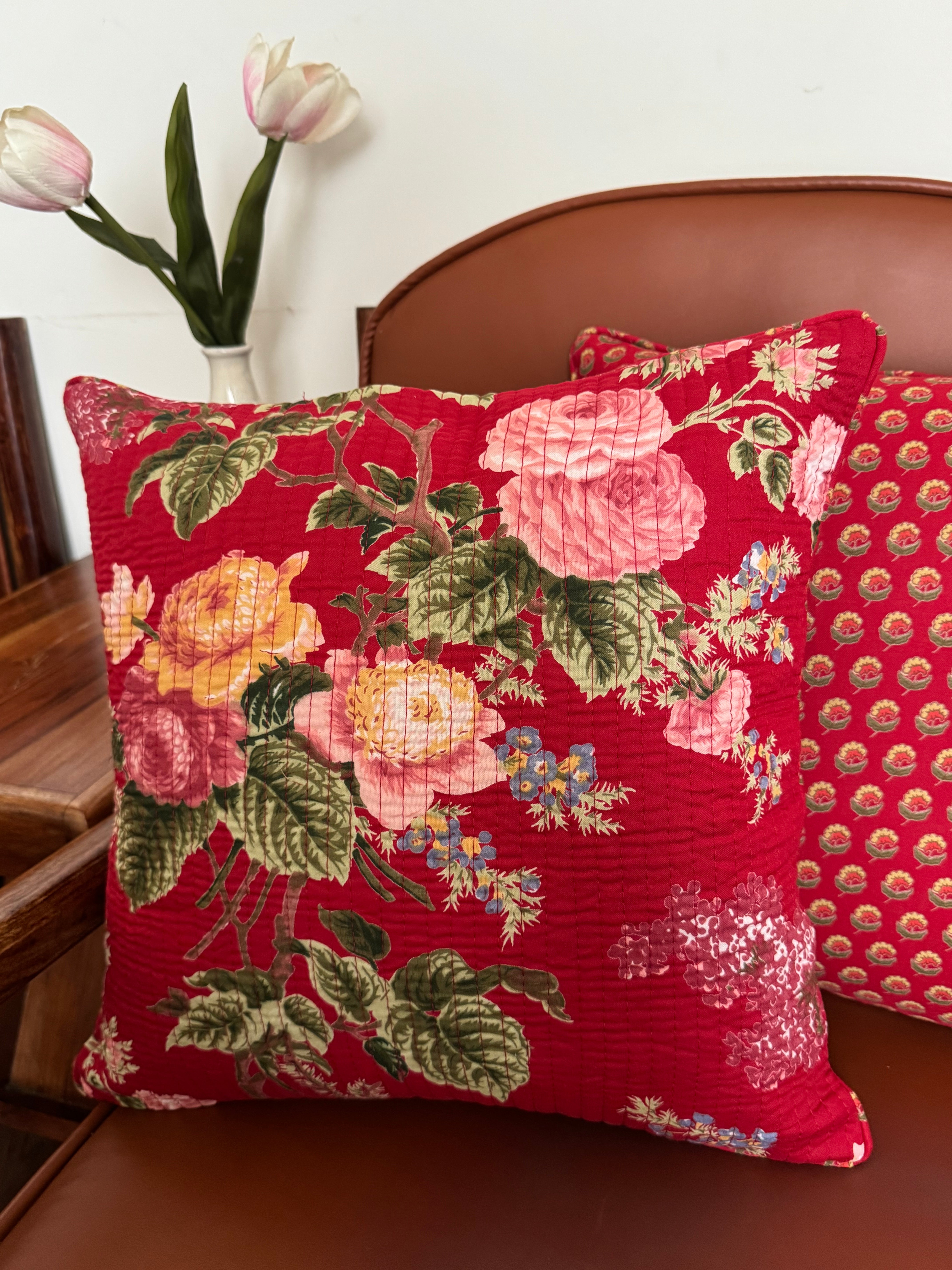 KANAK - SINGLE PIECE QUILTED 16 BY 16 INCHES CUSHION COVERS