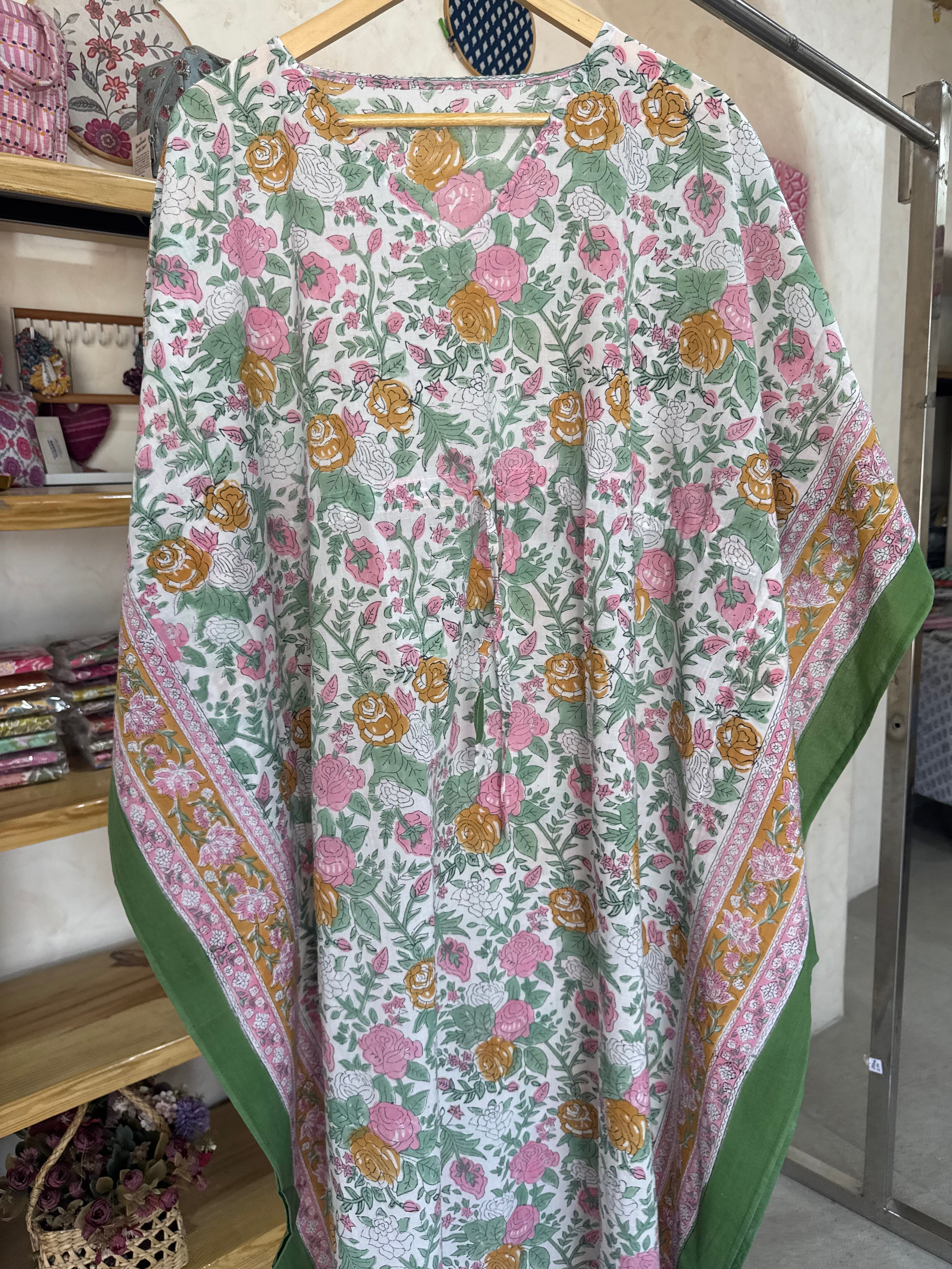 HANDBLOCK PRINTED LONG KAFTAN