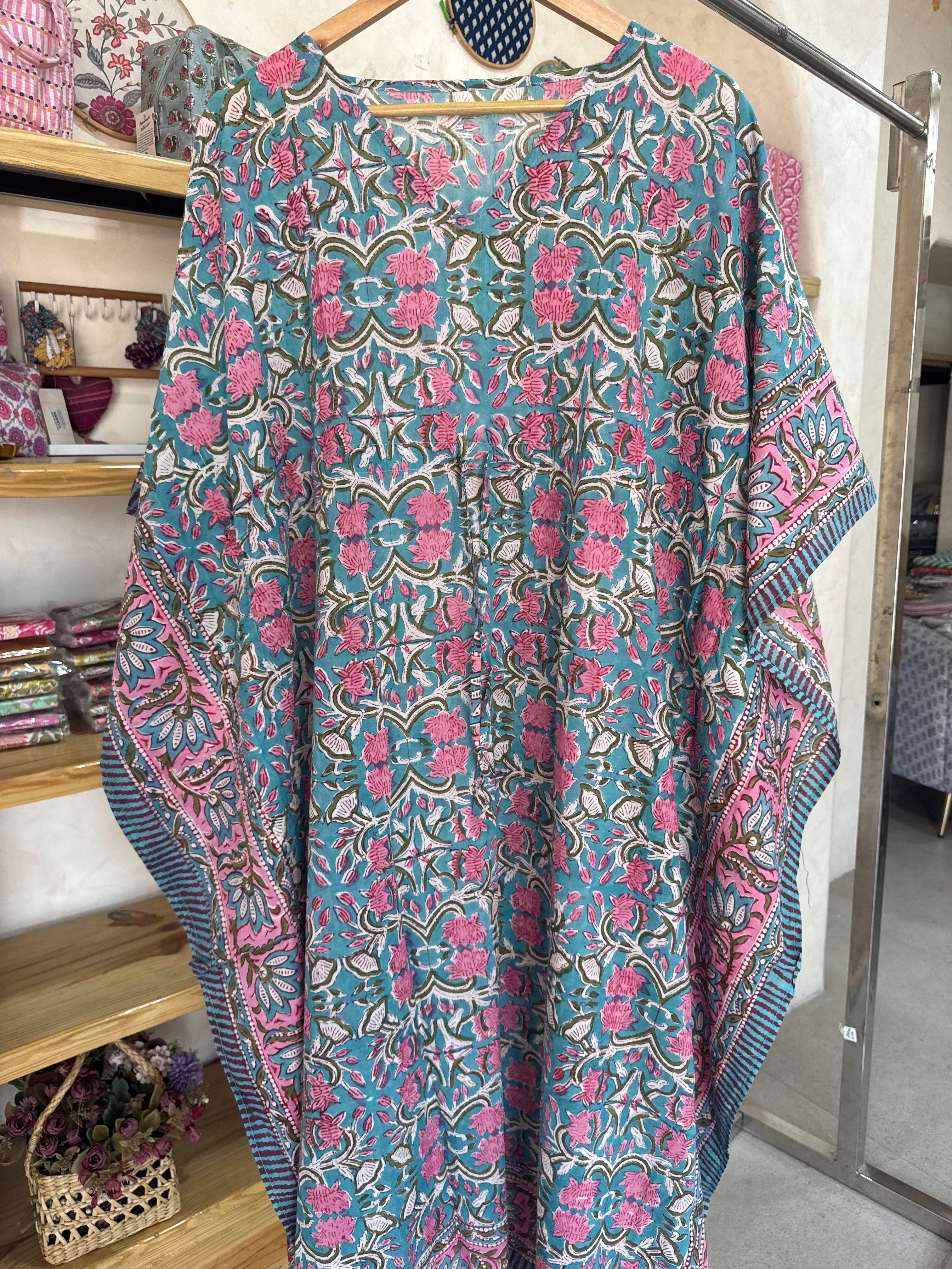 HANDBLOCK PRINTED LONG KAFTAN
