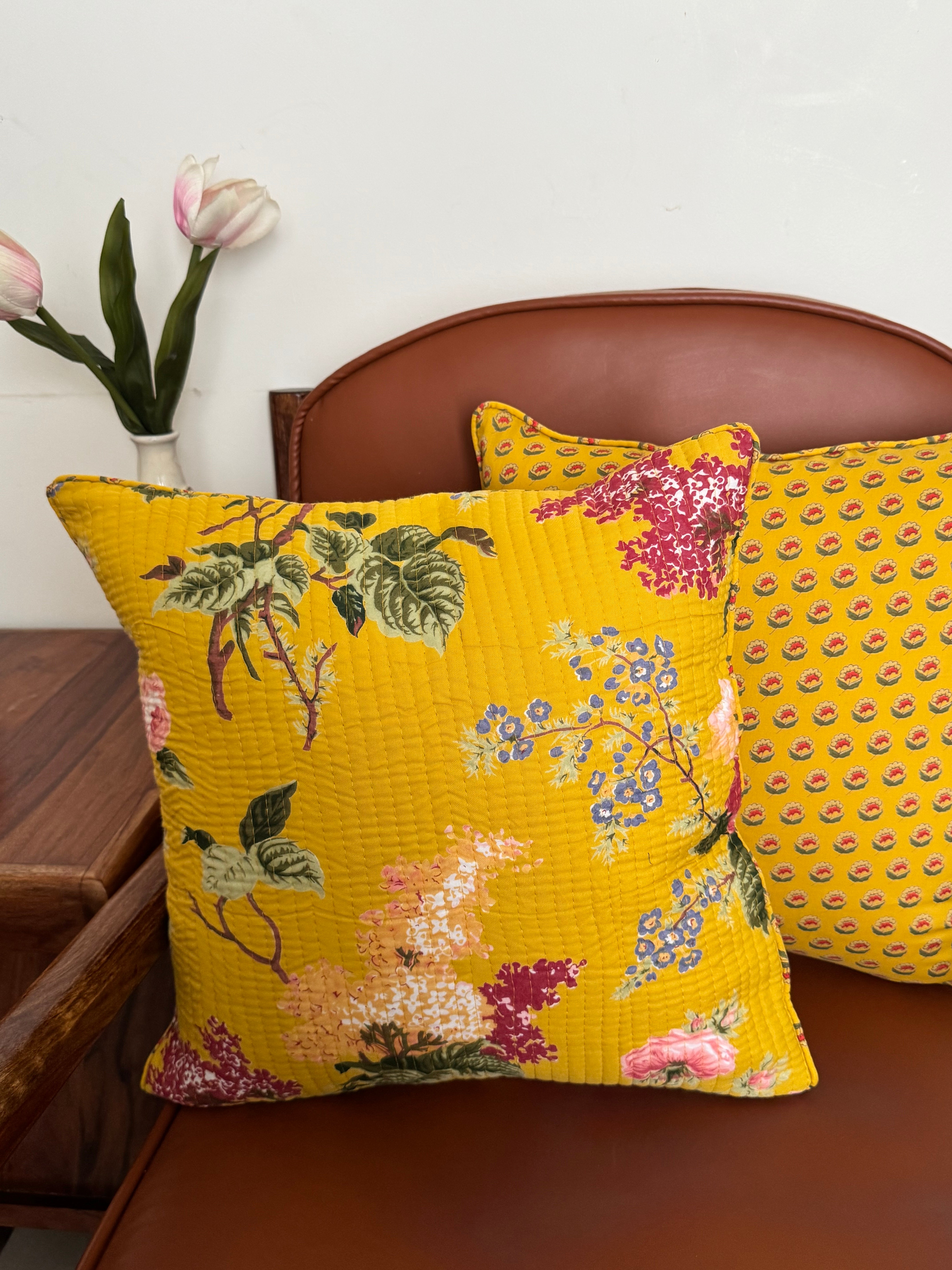 KANAK - SINGLE PIECE QUILTED 16 BY 16 INCHES CUSHION COVER