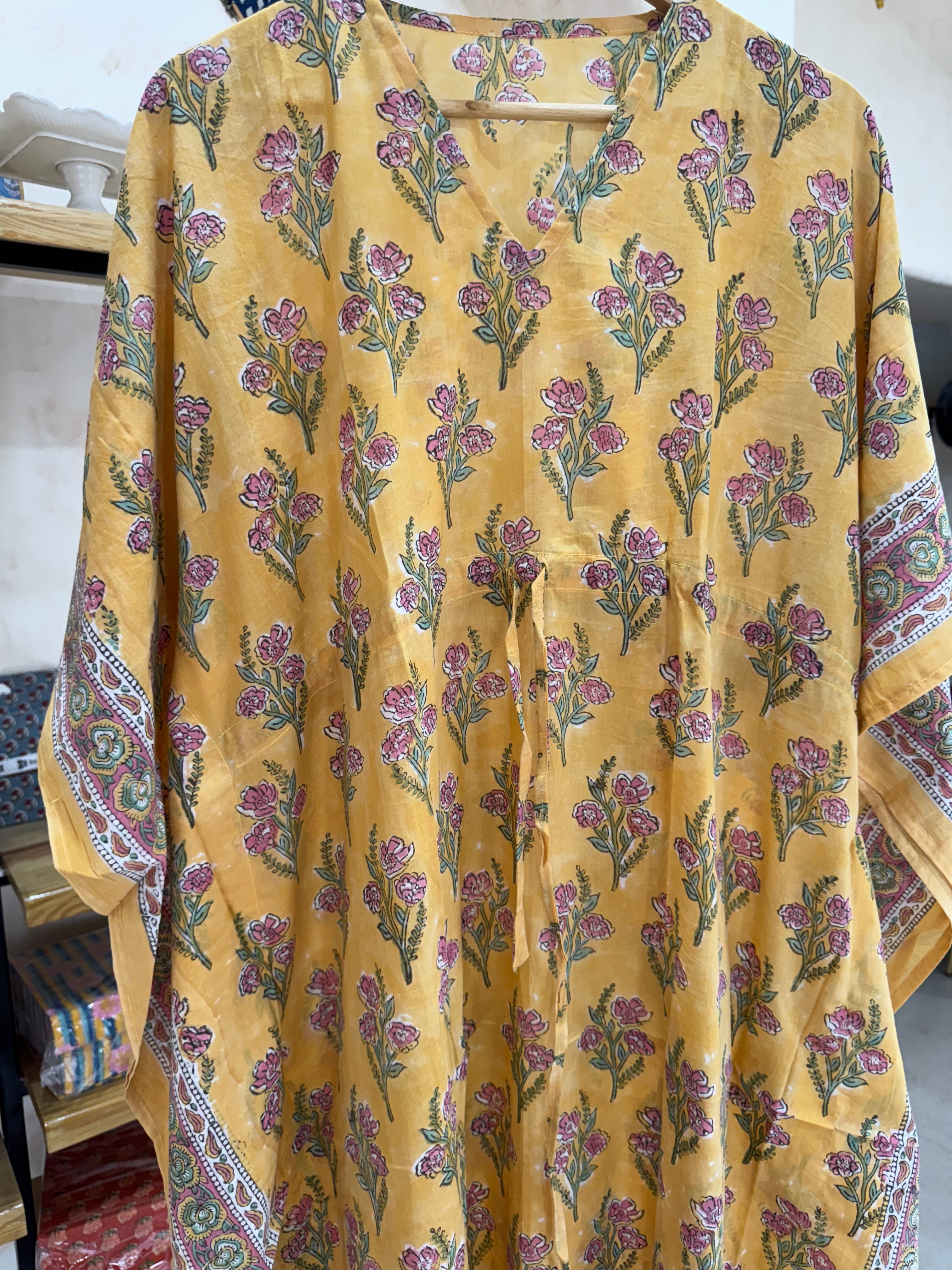 HANDBLOCK PRINTED LONG KAFTAN