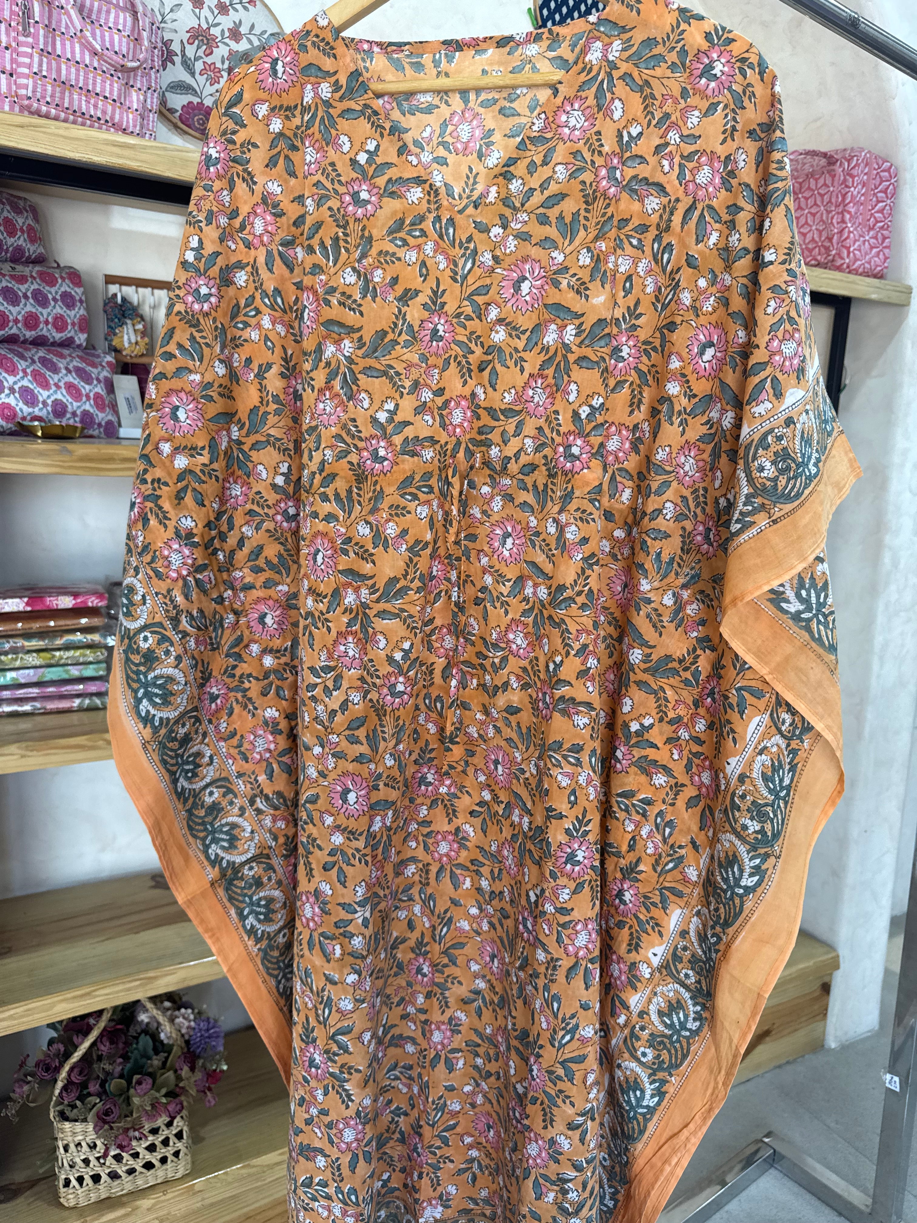 HANDBLOCK PRINTED LONG KAFTAN