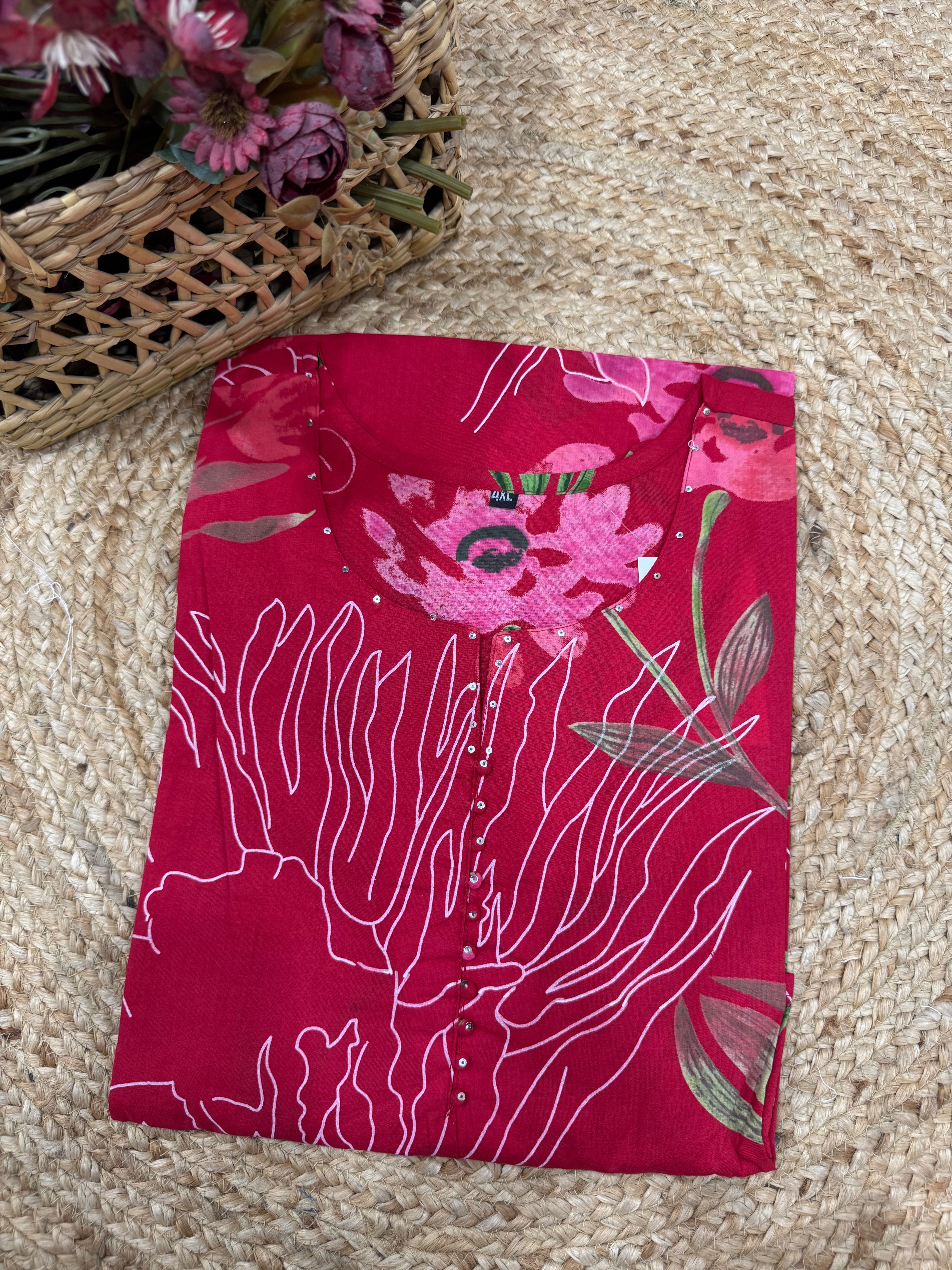 PLUS SIZE PURE COTTON  KURTA