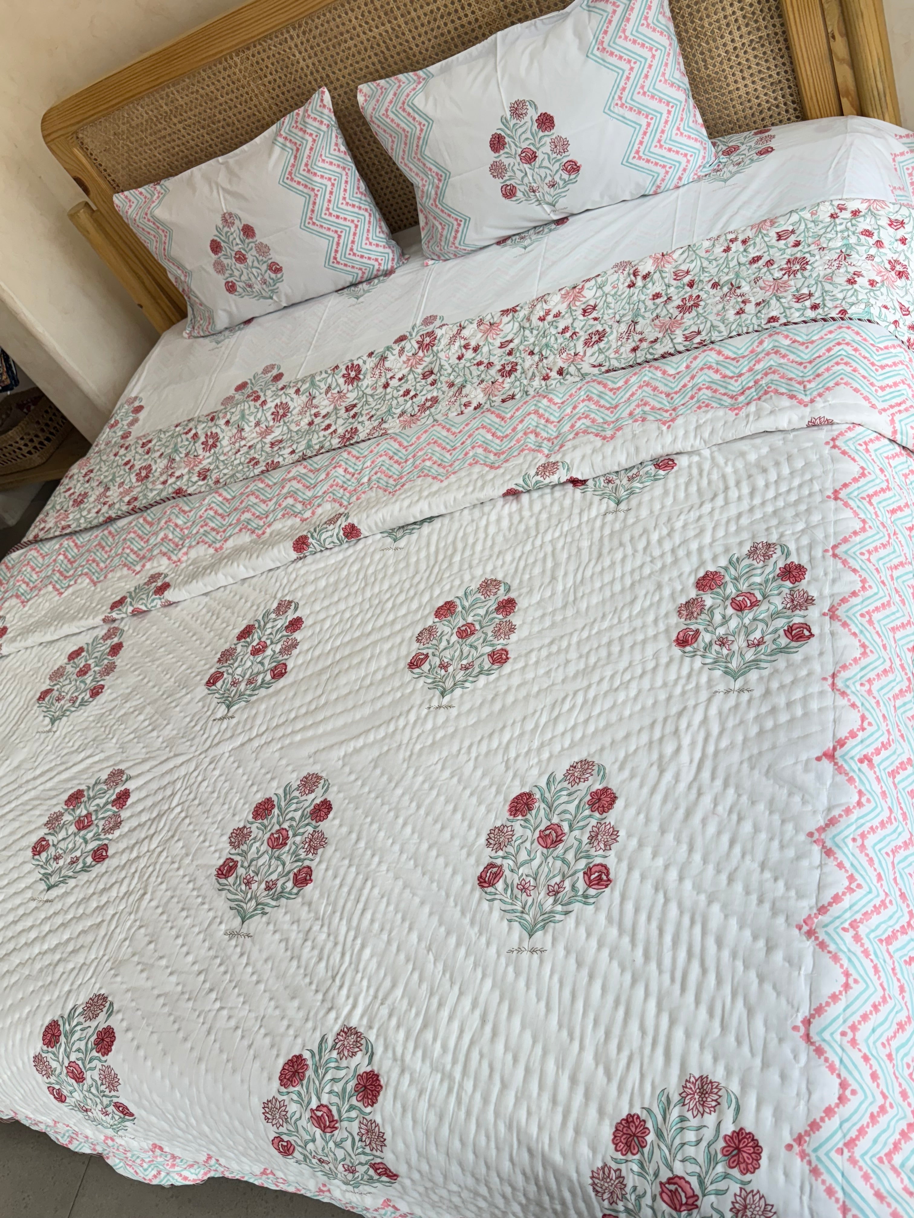 SNUG BOUQUET HANDBLOCK PRINTED BEDDING