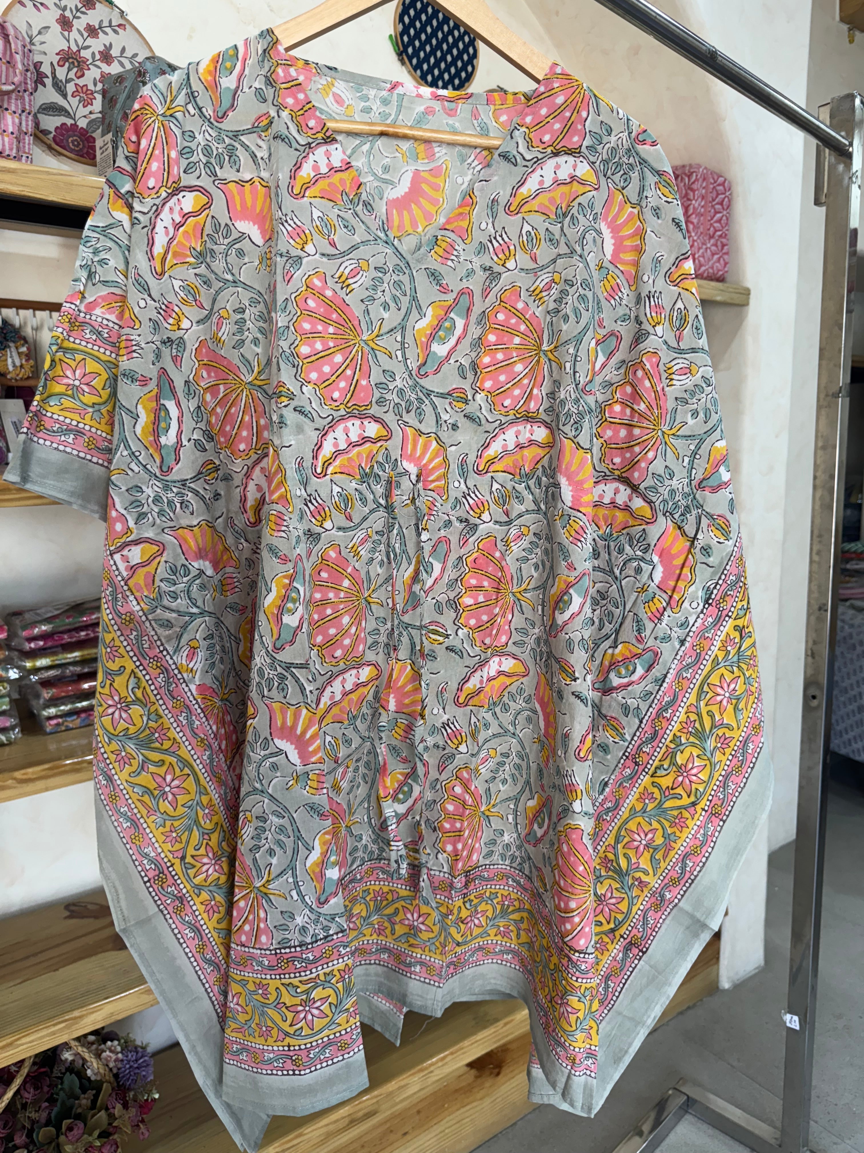 HANDBLOCK PRINTED SHORT KAFTAN