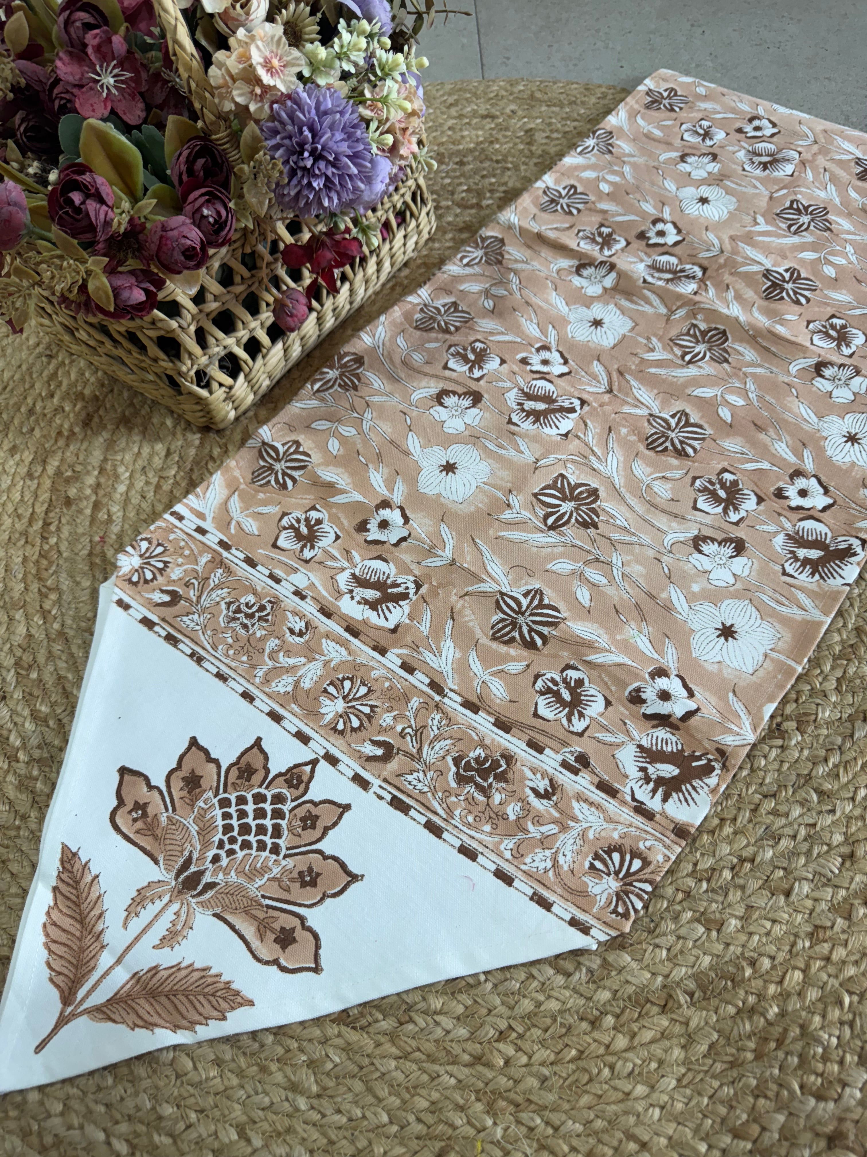 SIX SEATER HANDBLOCK PRINTED TABLE RUNNER