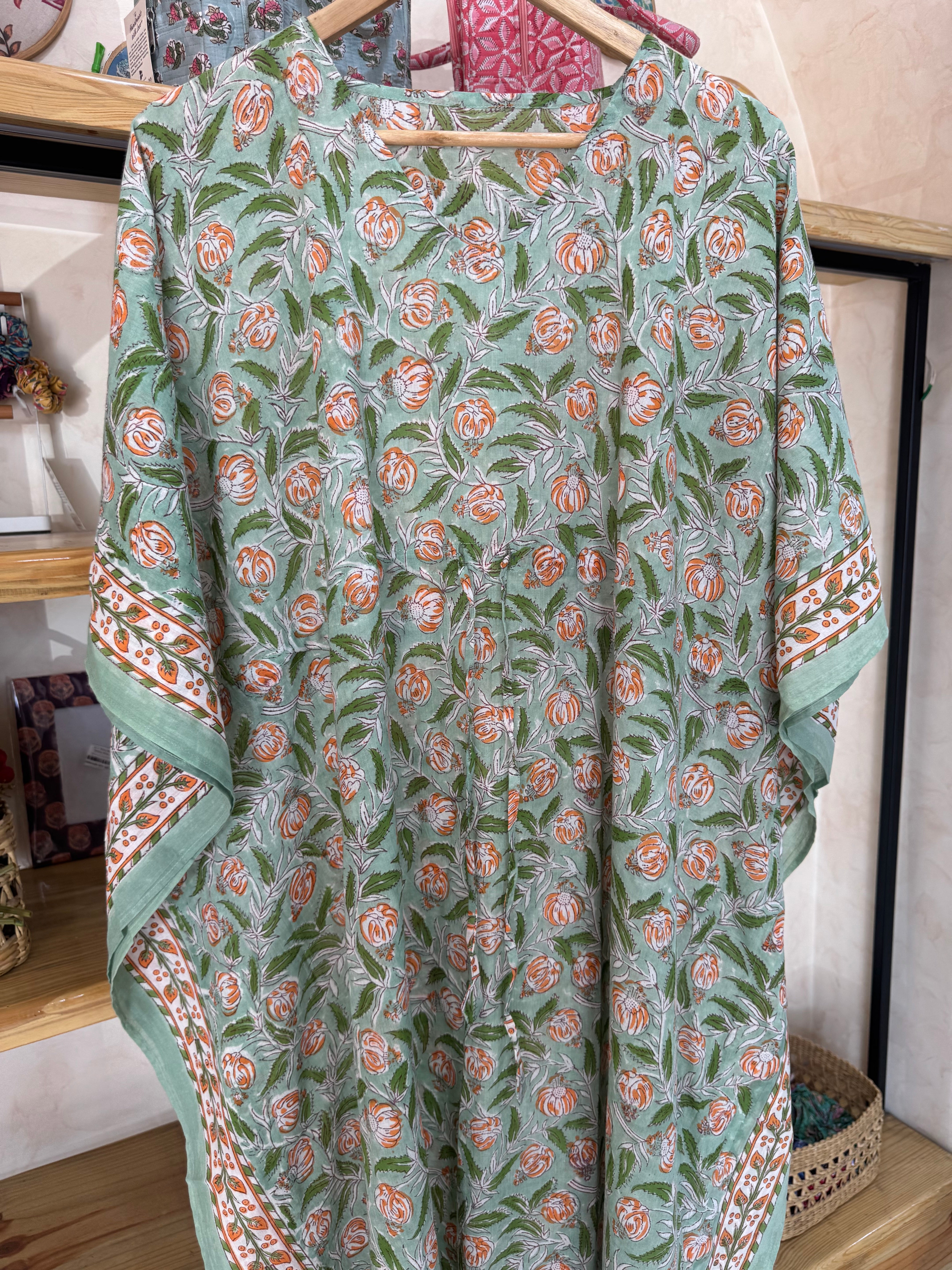 HANDBLOCK PRINTED LONG KAFTAN