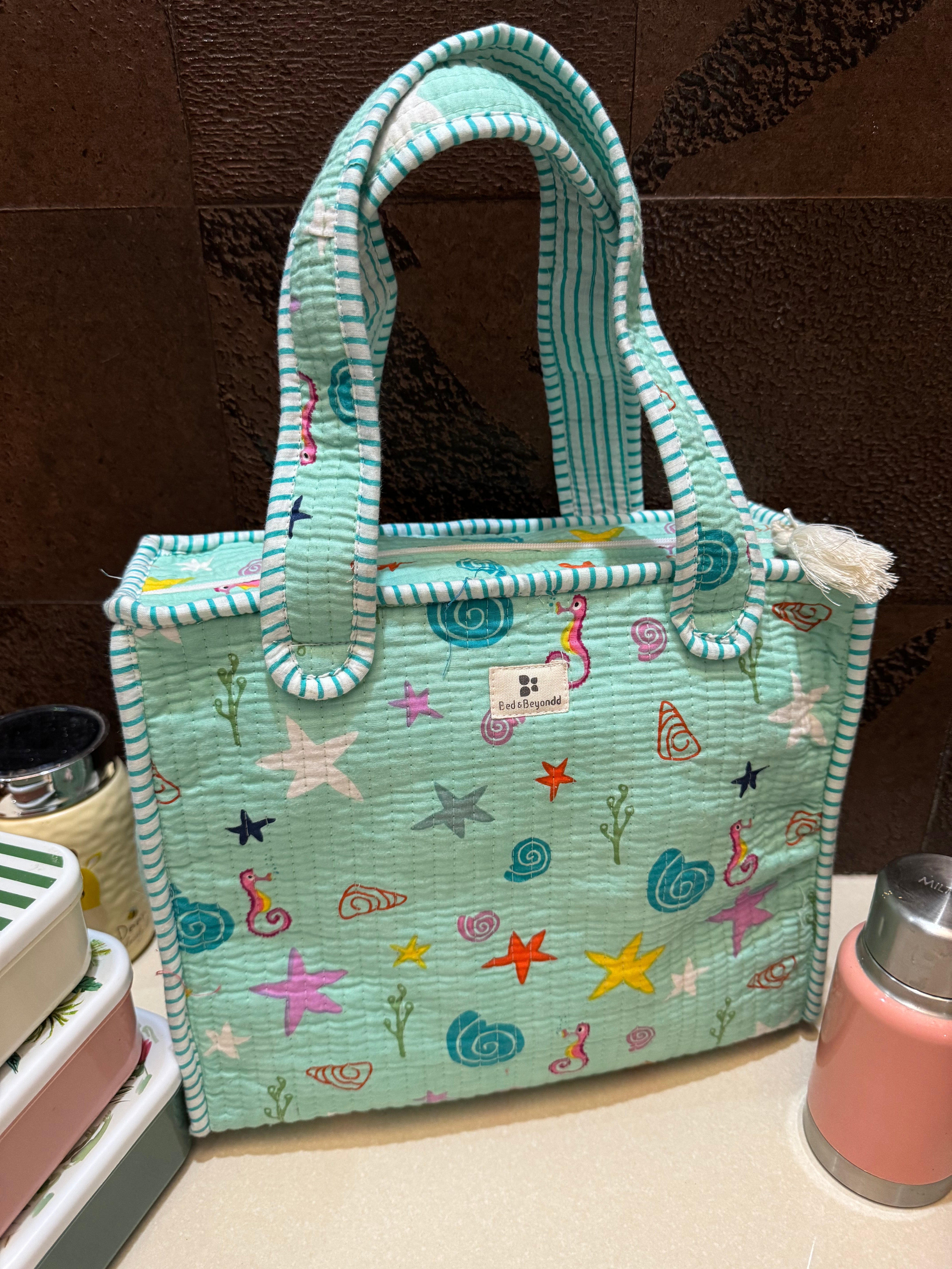 KIDS PRINT MINI TOTE BAG WITH ZIP