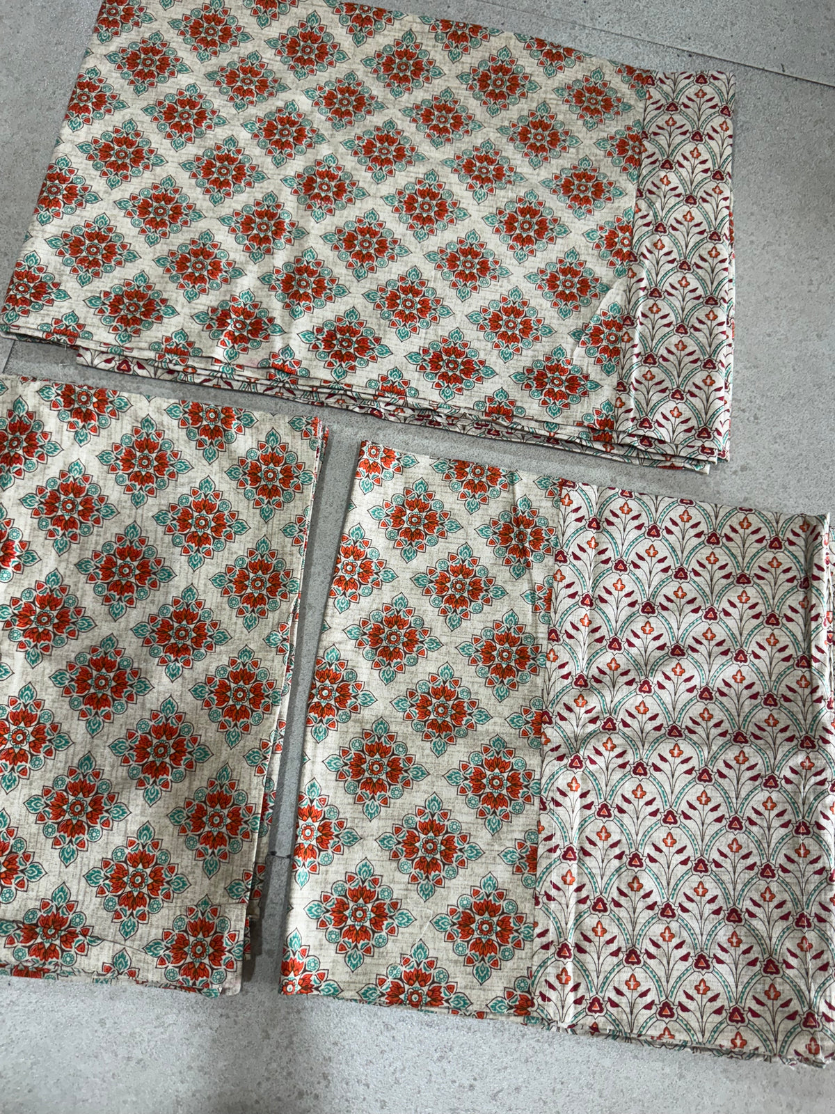 SET OF EIGHT DIWAN COVER ( BEDSHEET, 5 CUSHION COVERS AND 2 BOLSTER COVERS )