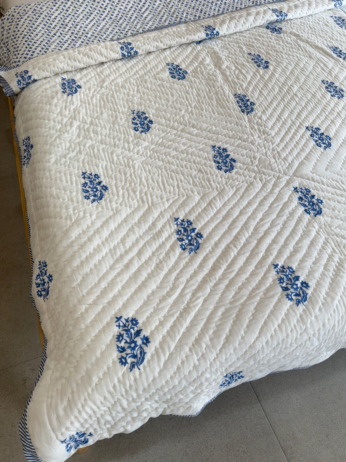 HAND BLOCK PRINTED SINGLE QUILT