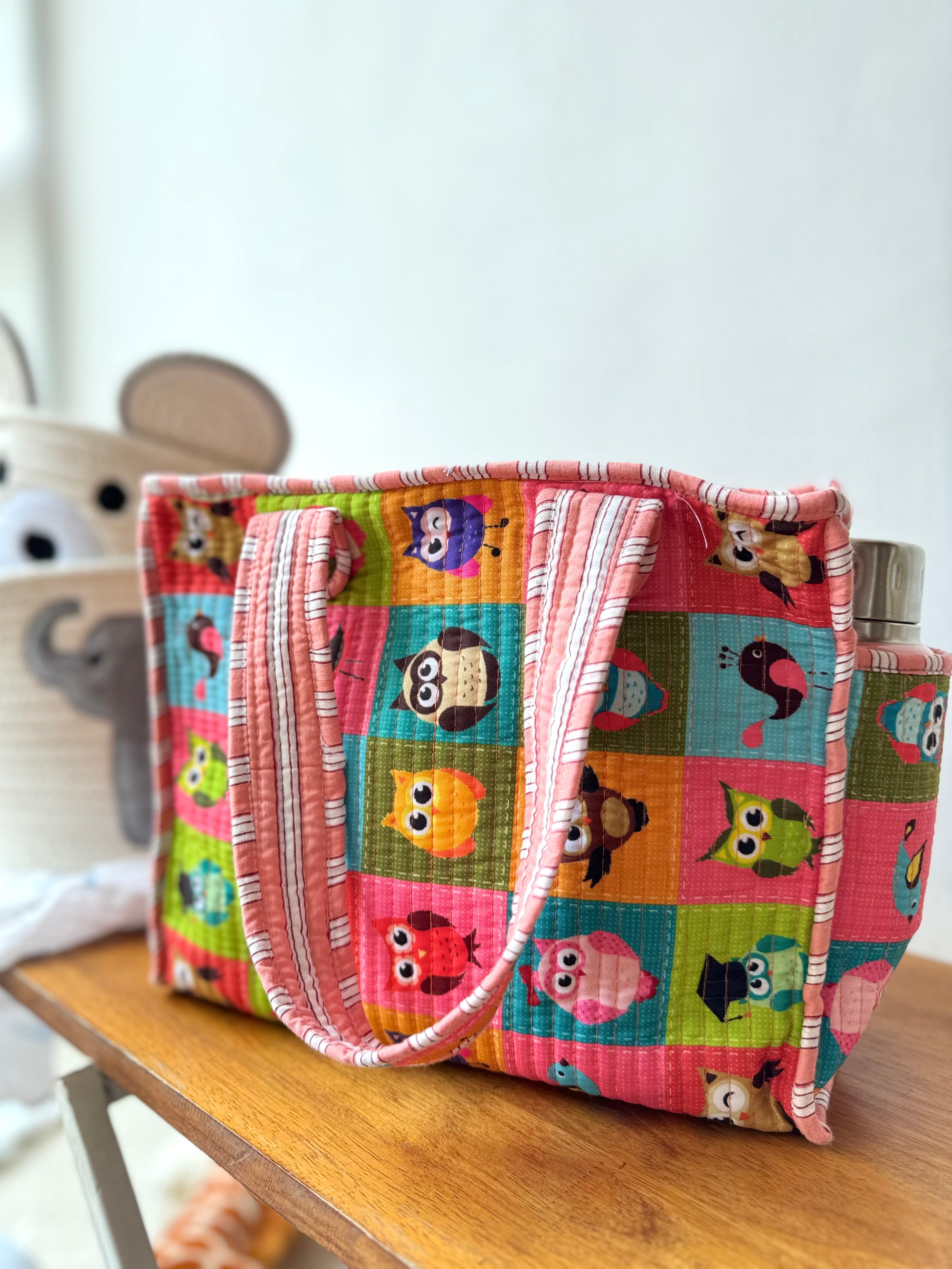 KIDS PRINT MINI TOTE BAG WITH ZIP