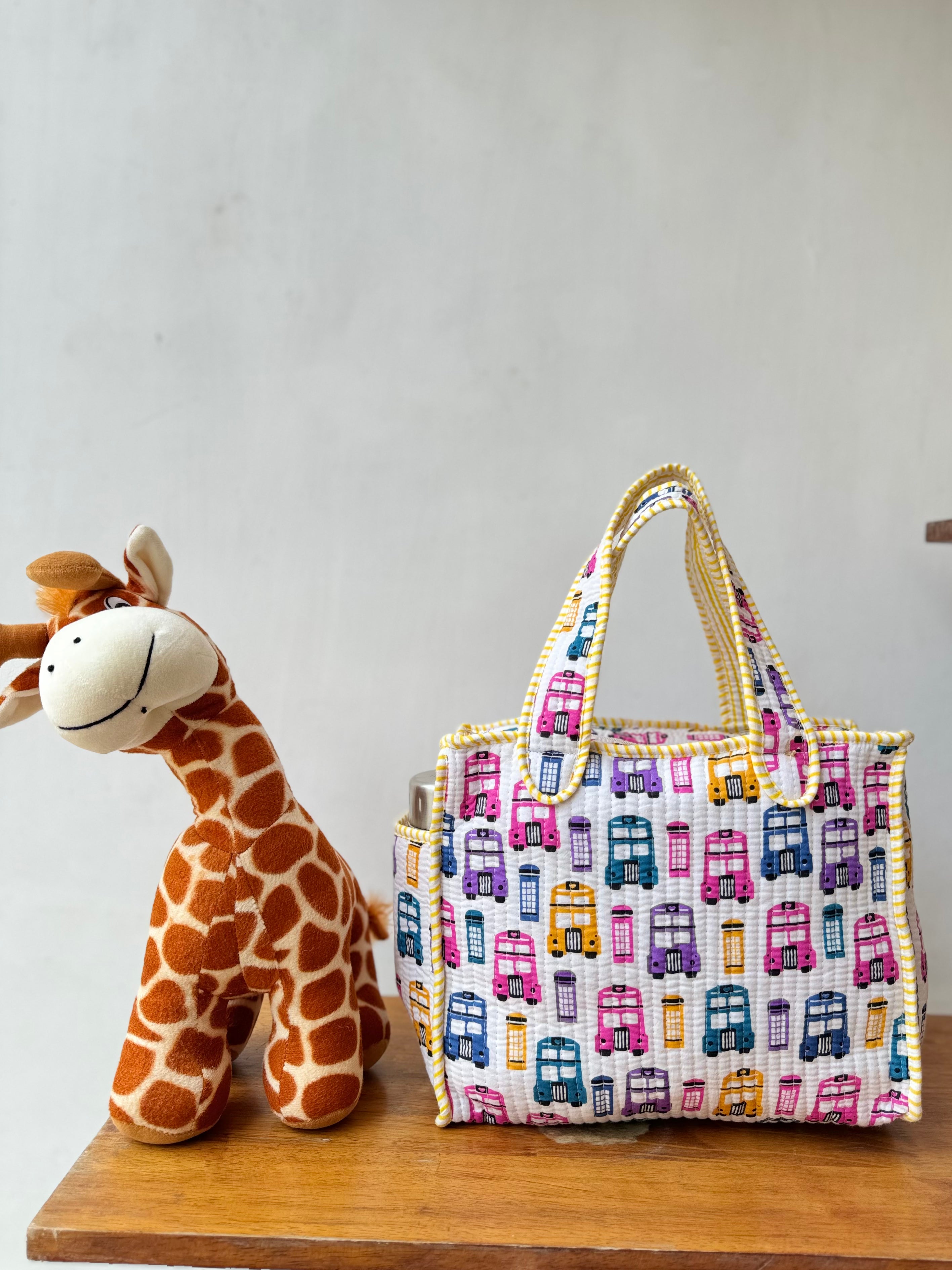 KIDS PRINT MINI TOTE BAG WITH ZIP