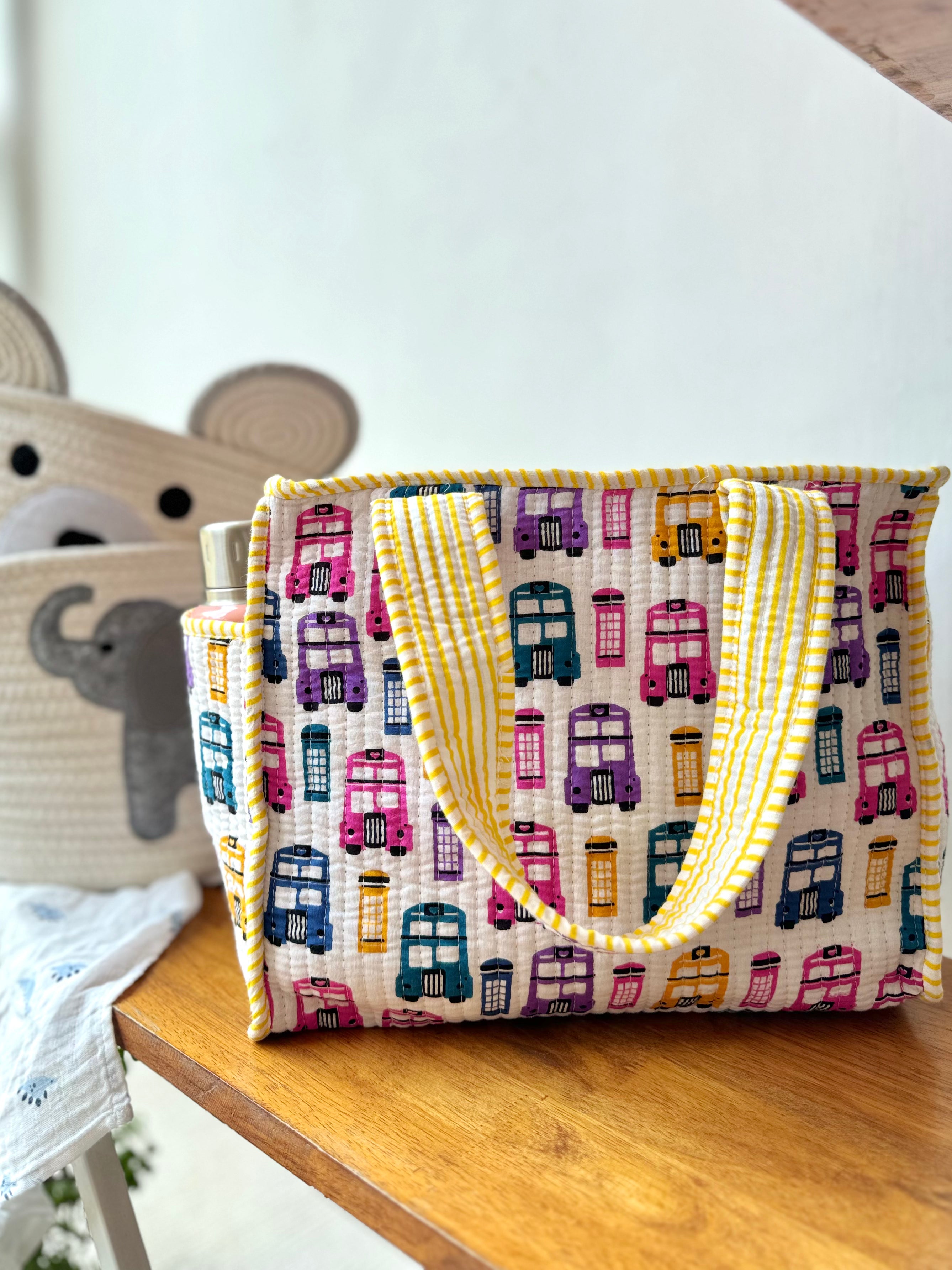 KIDS PRINT MINI TOTE BAG WITH ZIP