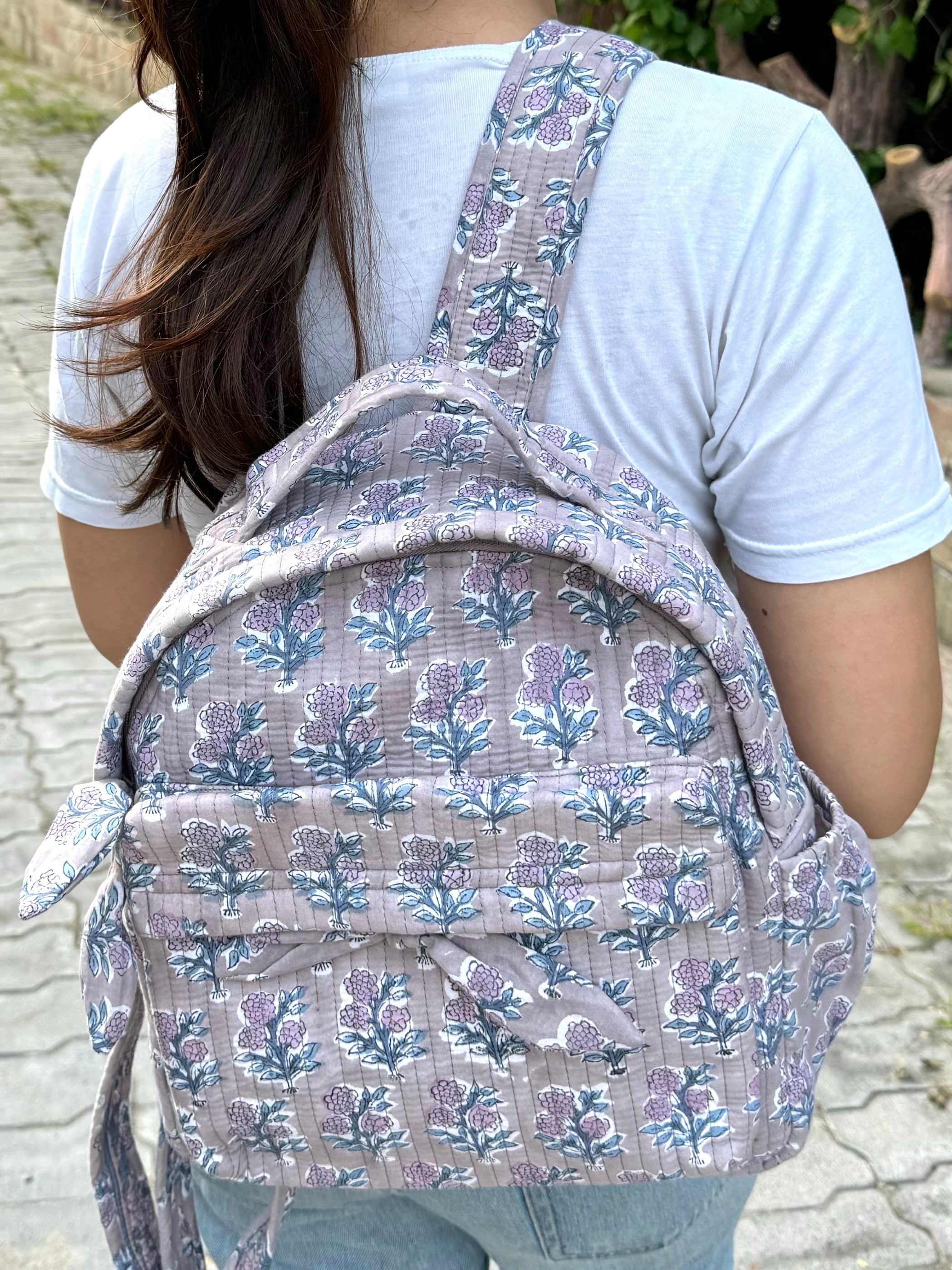 HAND BLOCK PRINTER BACKPACK