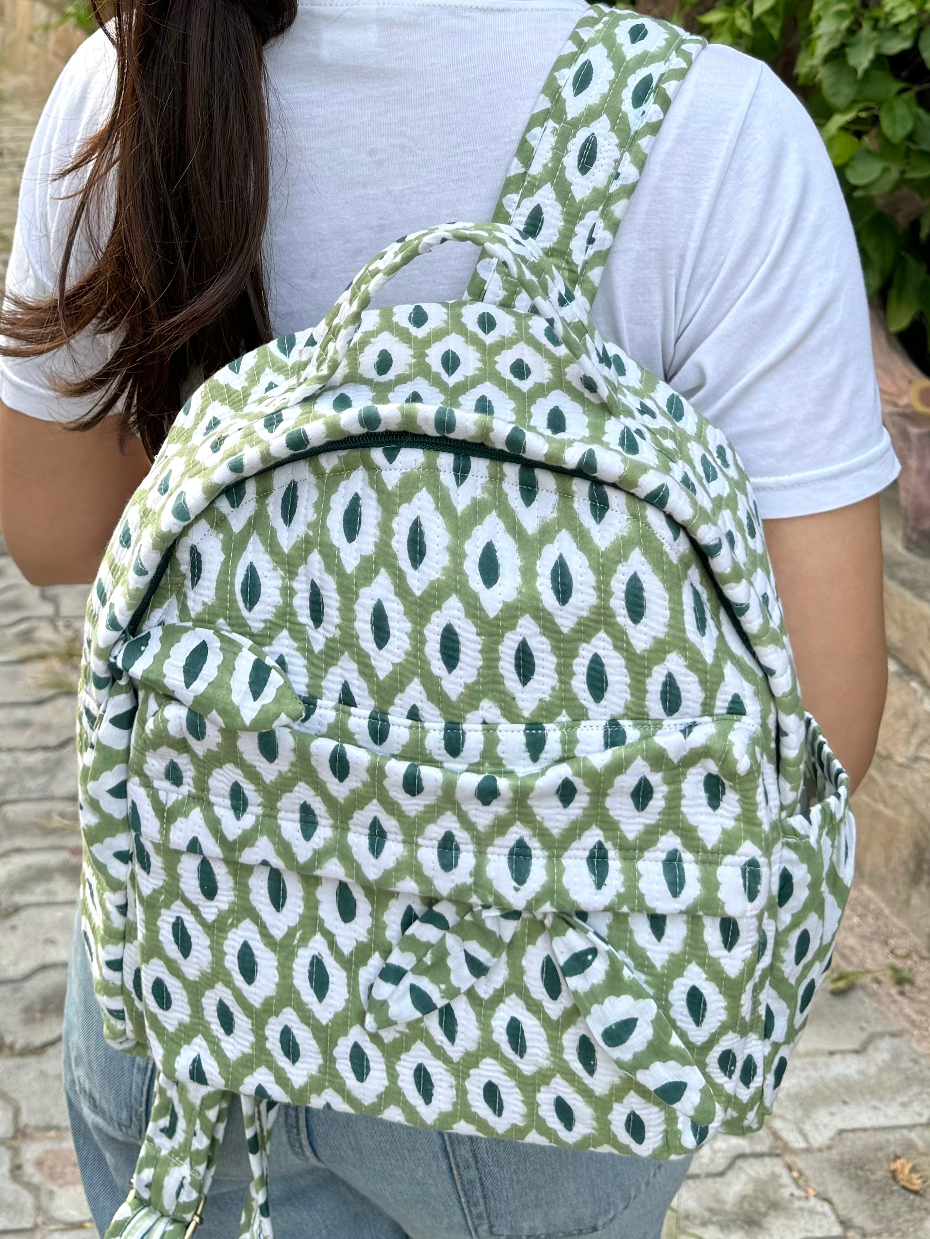 HAND BLOCK PRINTER BACKPACK