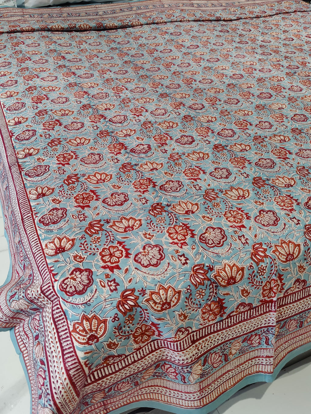 HAND BLOCK PRINTED COTTON BEDCOVER