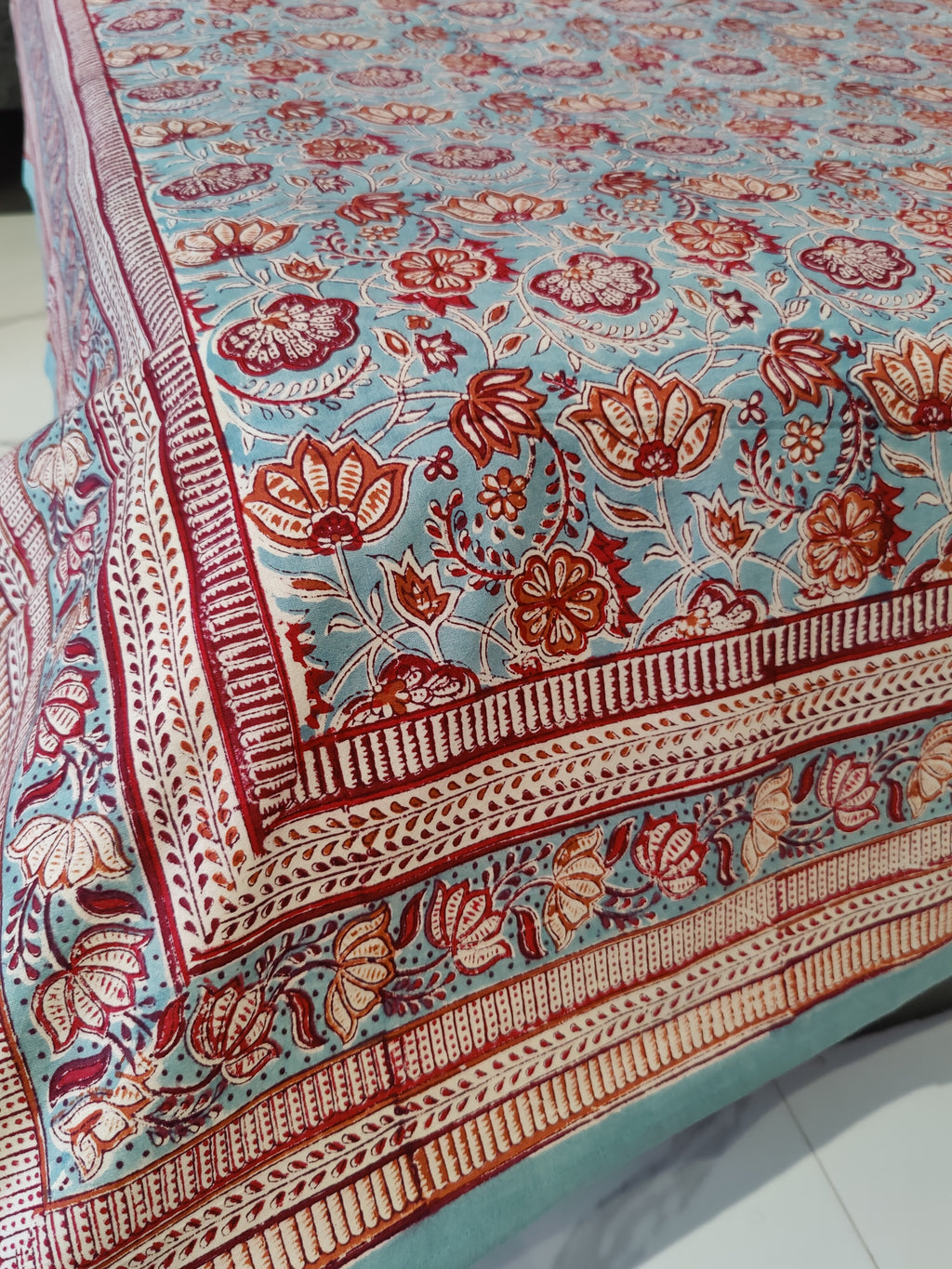 HAND BLOCK PRINTED COTTON BEDCOVER