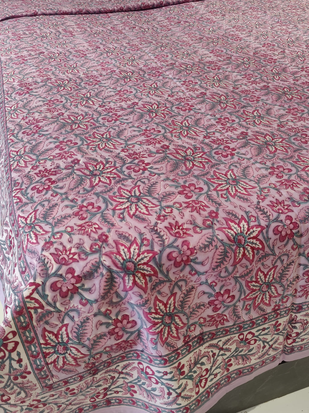 HAND BLOCK PRINTED COTTON BEDCOVER