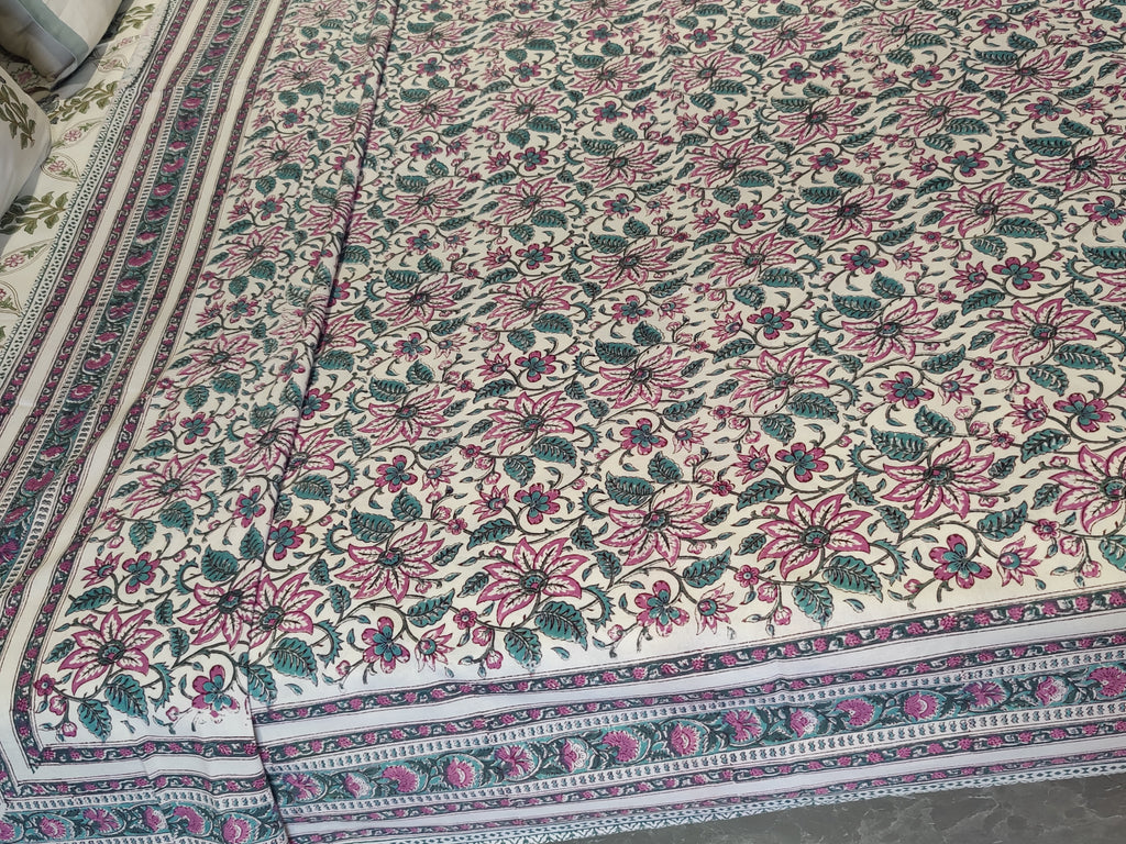 HAND BLOCK PRINTED COTTON BEDCOVER