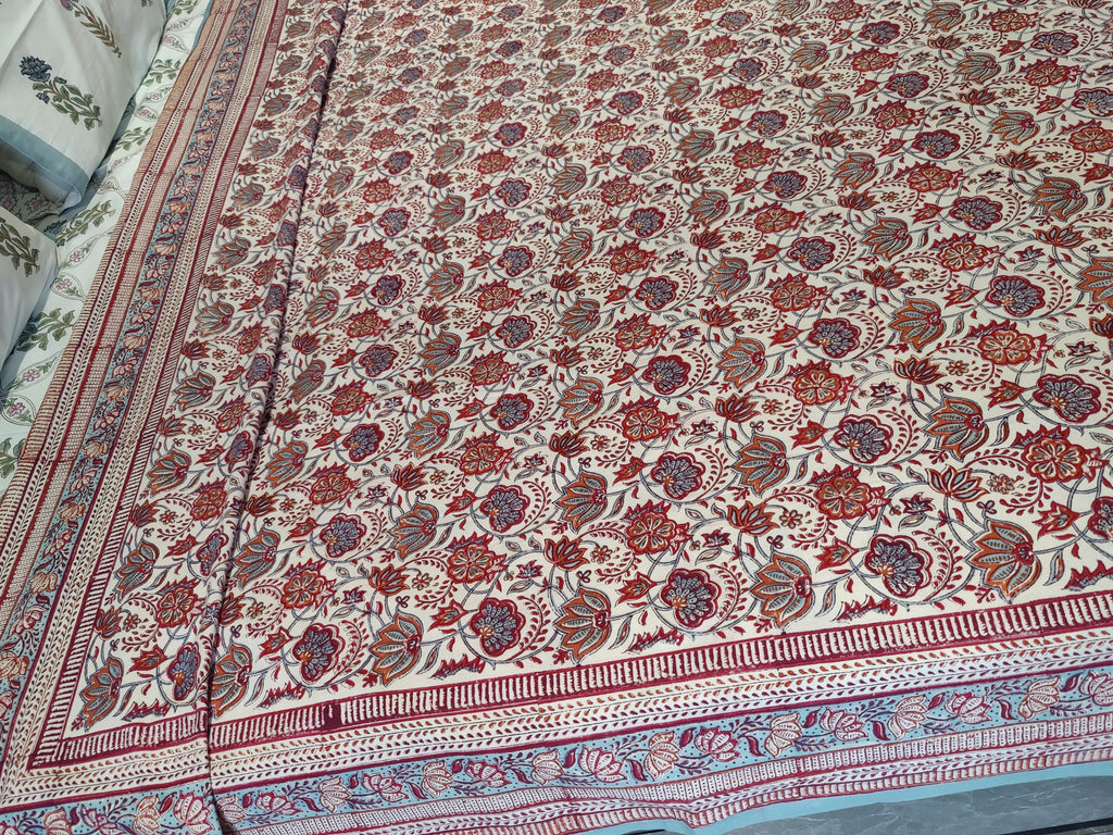 HAND BLOCK PRINTED COTTON BEDCOVER