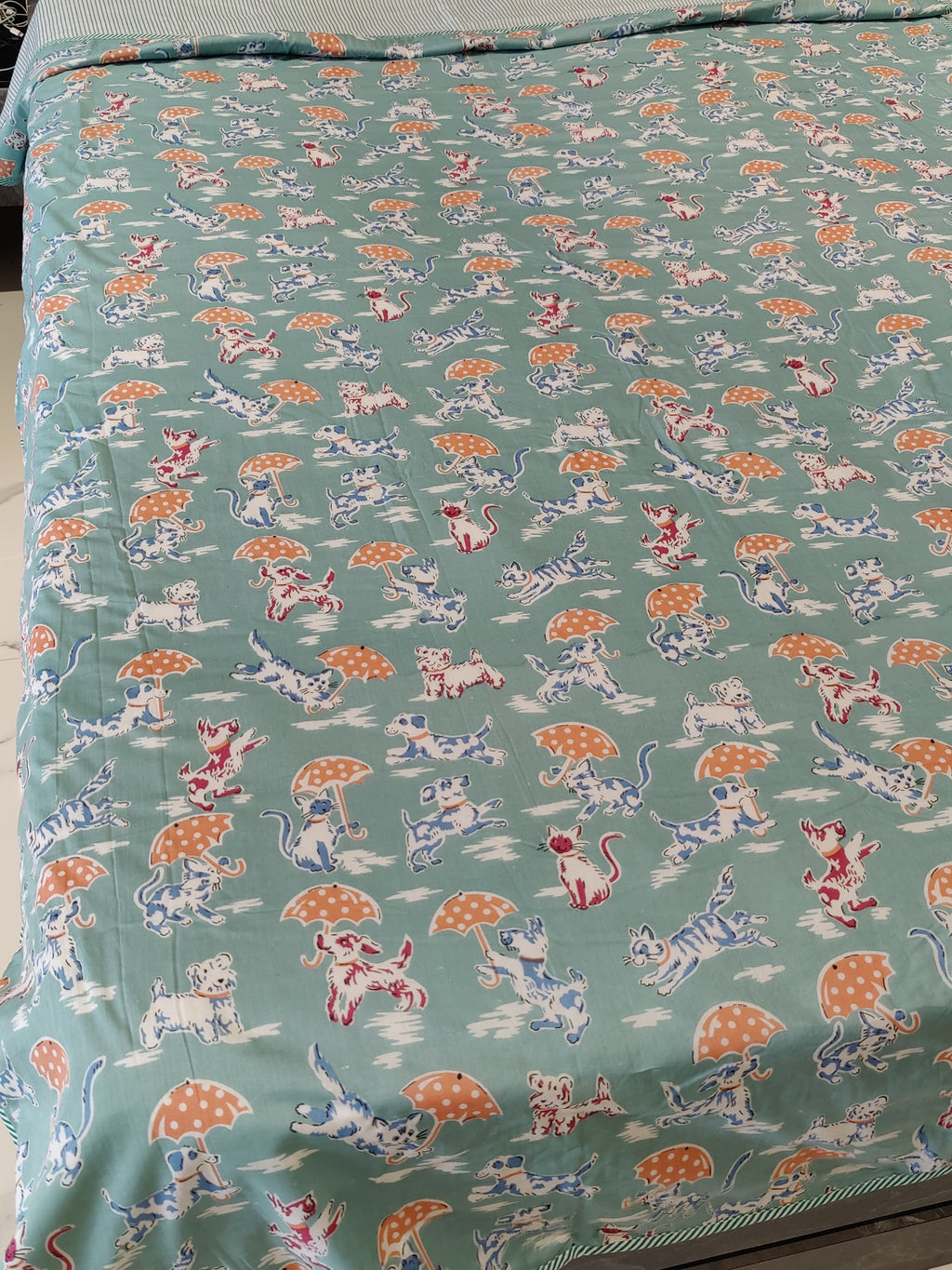 REVERSIBLE MULMUL DOHAR - 60 by 90 Inches