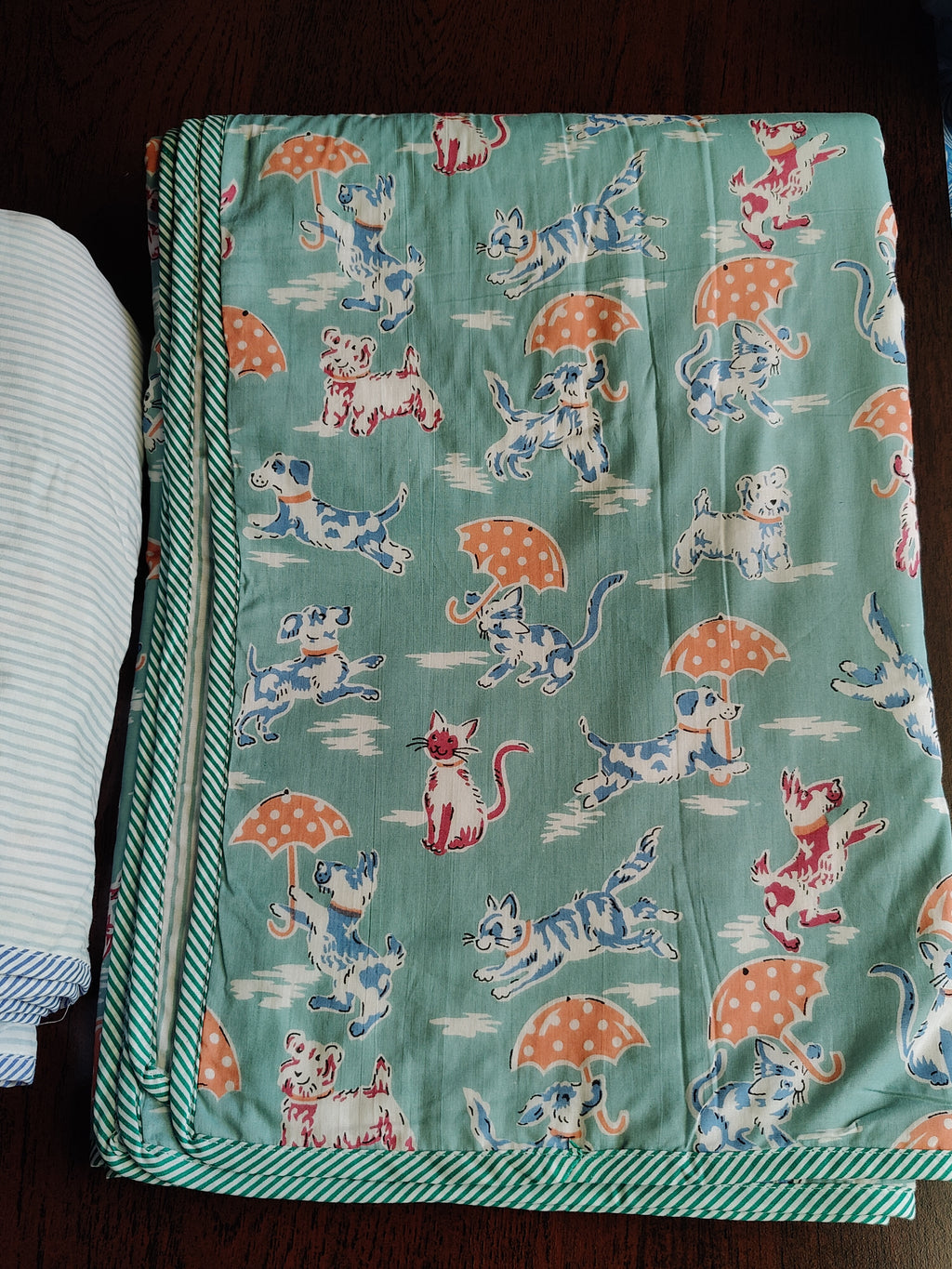 REVERSIBLE MULMUL DOHAR - 60 by 90 Inches