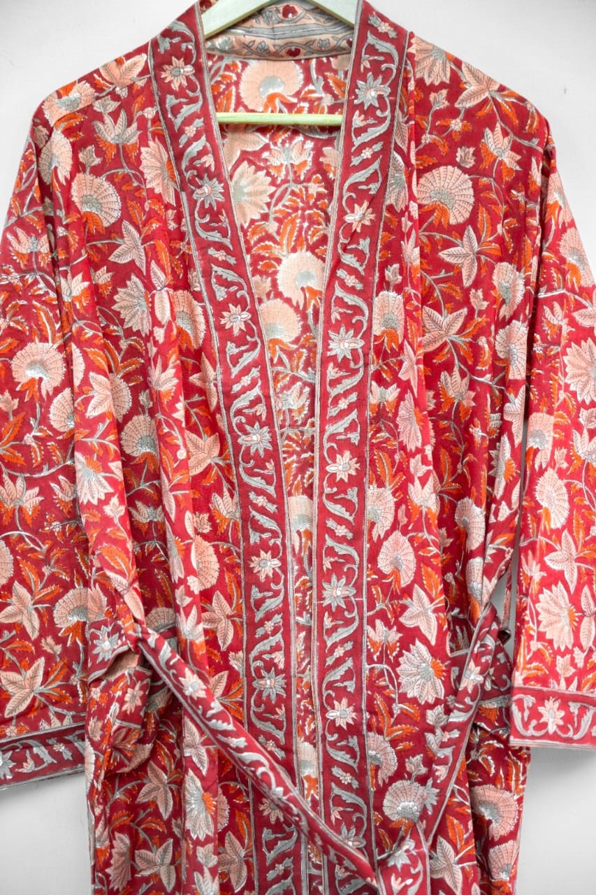HAND BLOCK PRINTED COTTON KIMONOS