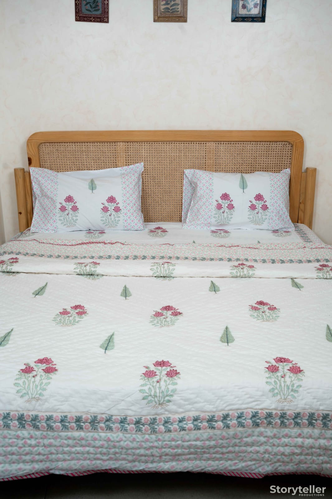 GARDENIA GRACE HANDBLOCK PRINTED BEDDING