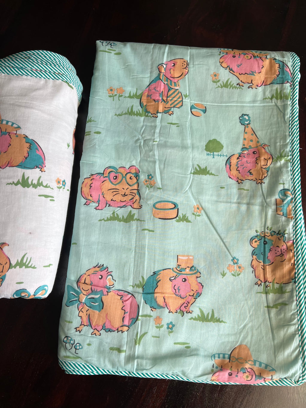 REVERSIBLE MULMUL DOHAR - 60 by 90 Inches