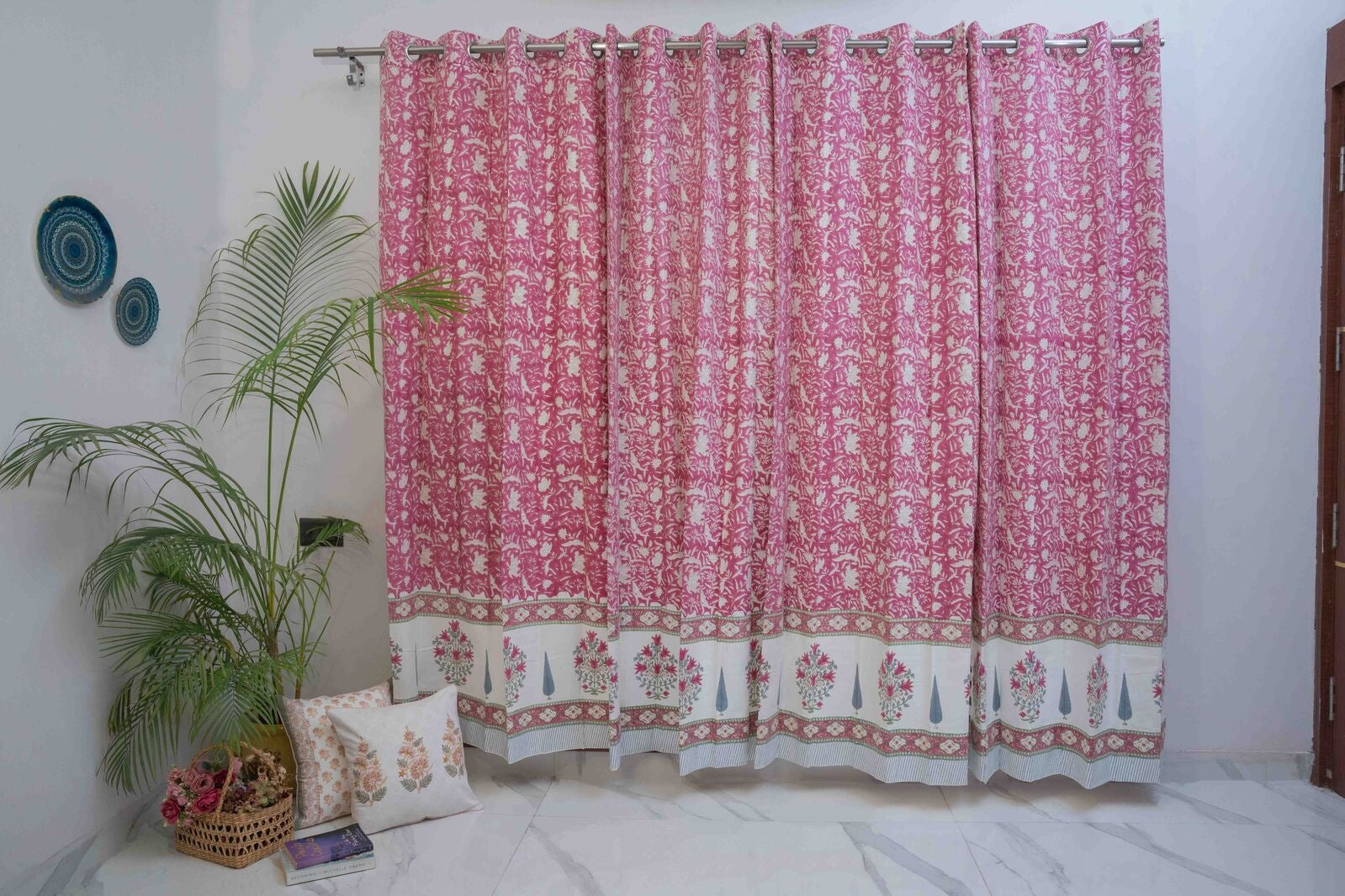 SUMAN DARK HANDBLOCK PRINTED CURTAIN