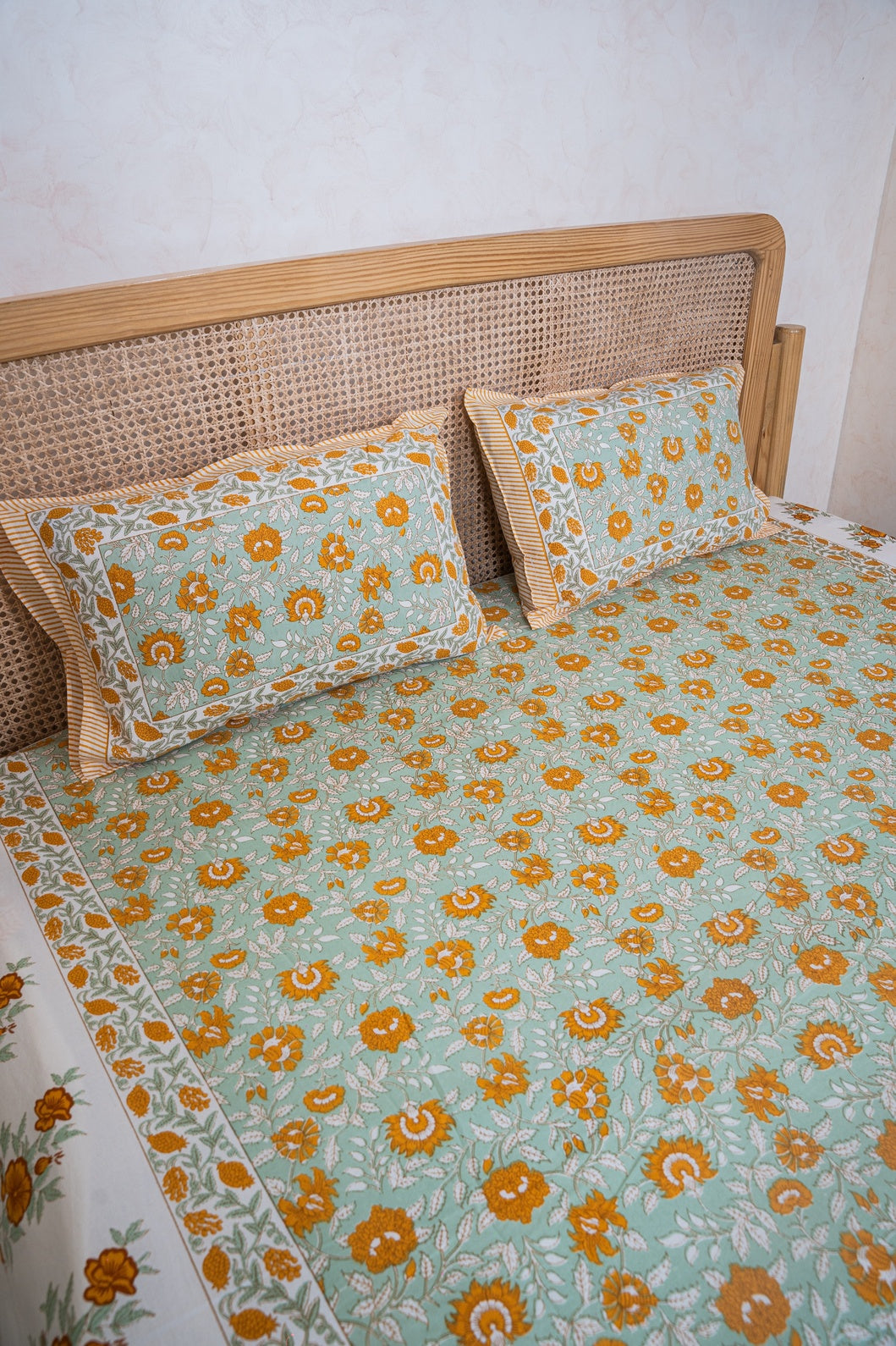 PURE COTTON BEDSHEET WITH TWO PILLOW CASES
