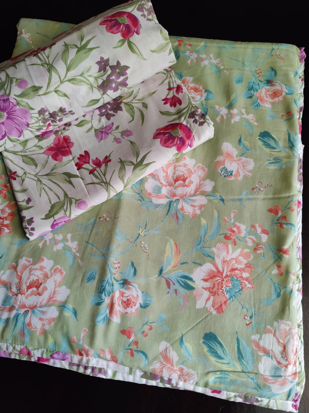 FLORAL SHALIMAR REVERSIBLE MULMUL DOHAR